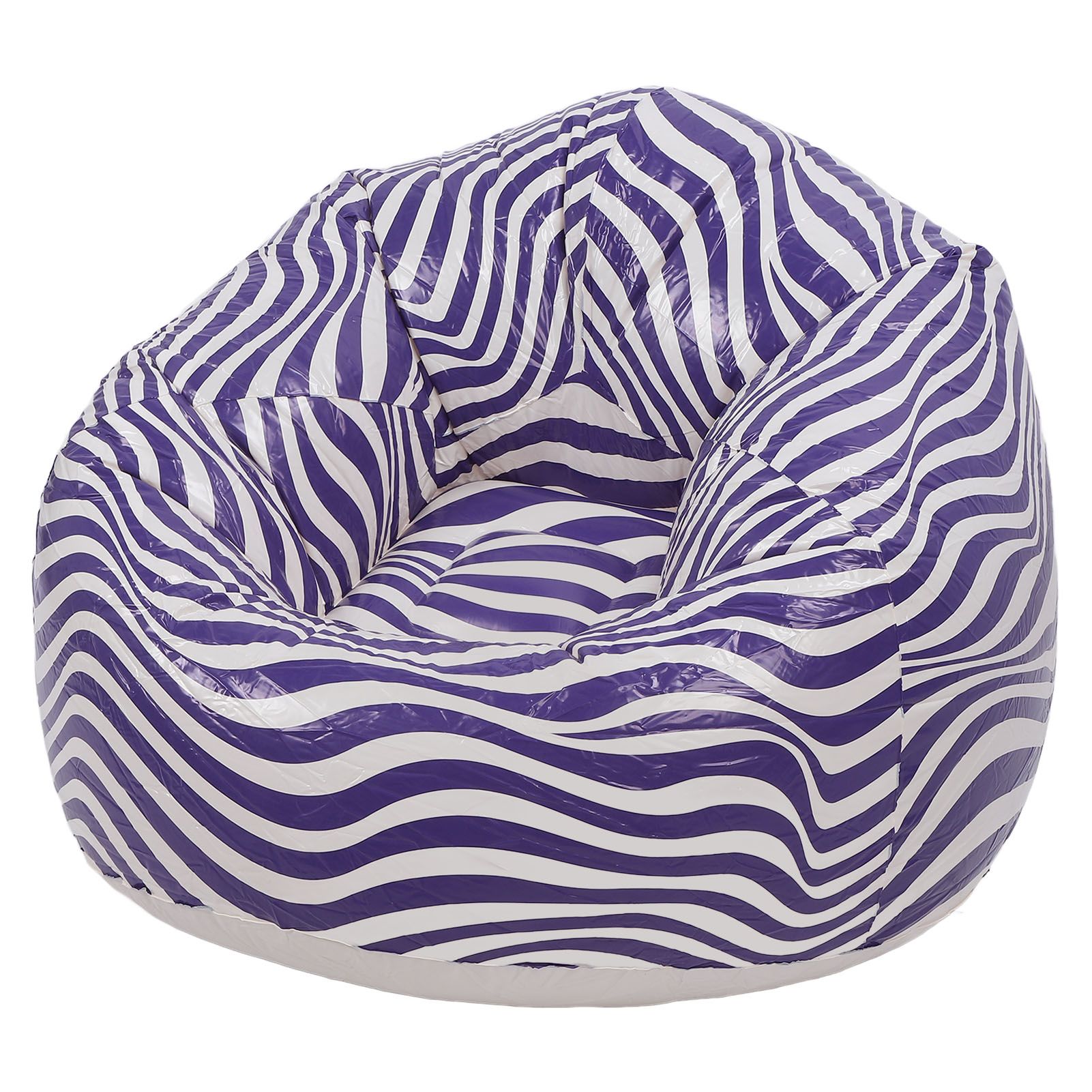 Inflatable Chair PVC Wave Strip Pattern Ergonomic Desig Minimalism Inflatable view 10