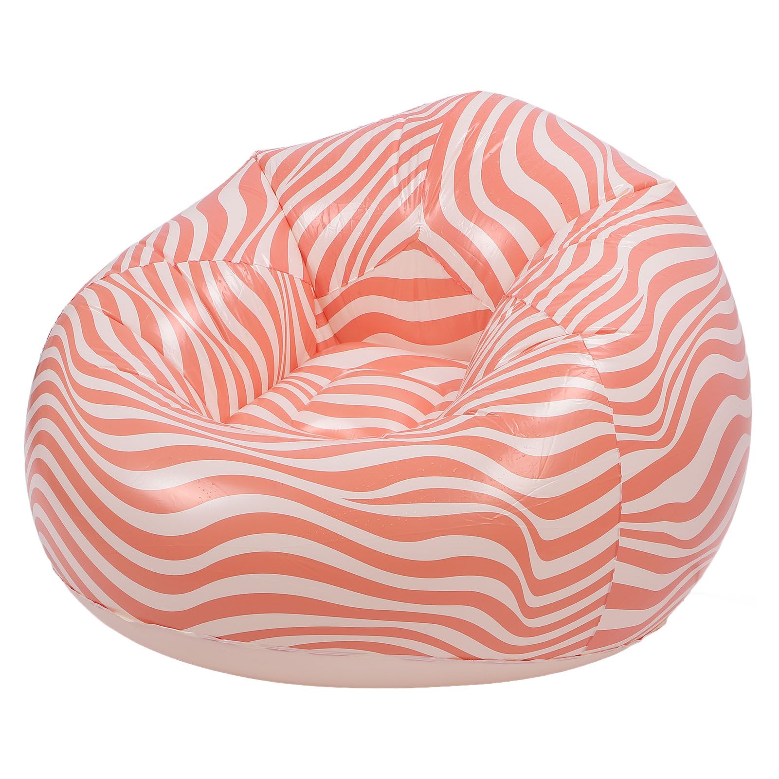 Inflatable Chair PVC Wave Strip Pattern Ergonomic Desig Minimalism Inflatable view 10