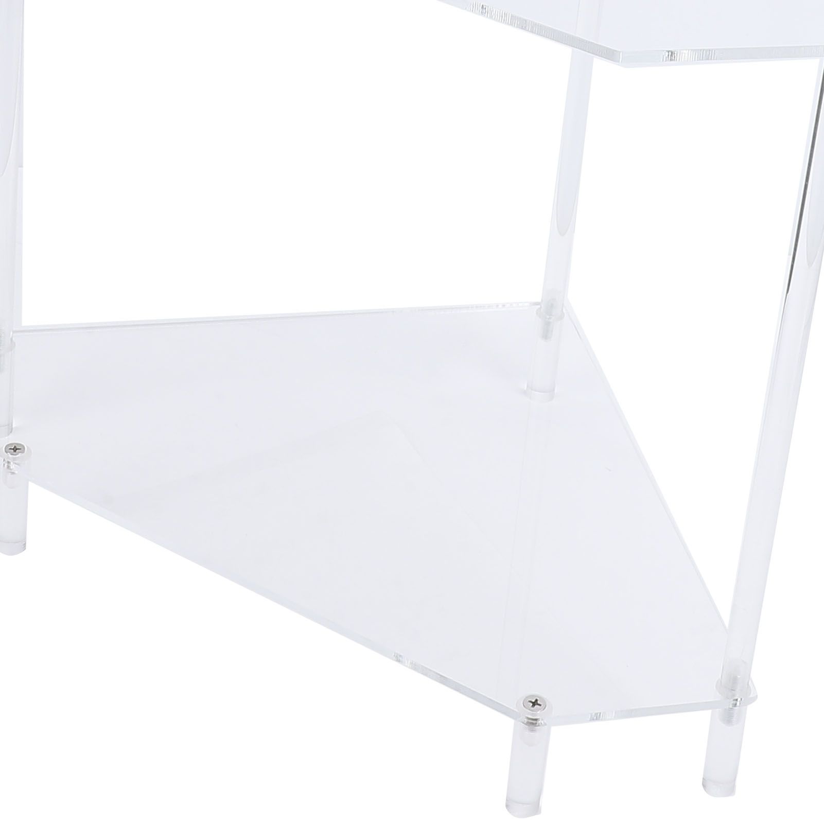 3 Tier Triangular Acrylic Corner Side Table Small Corner Side Table Bathroom view 7