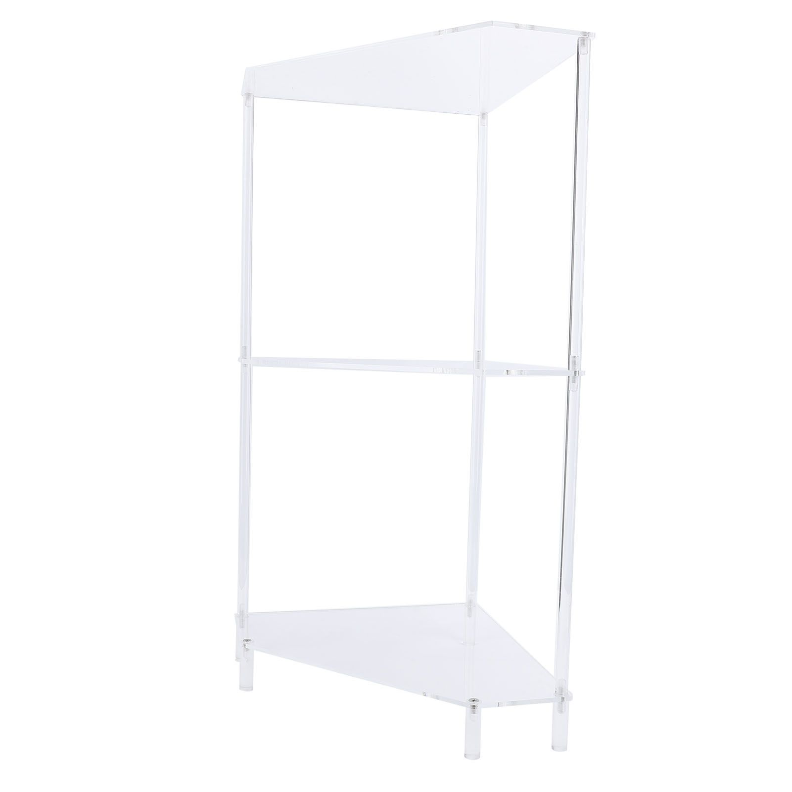 3 Tier Triangular Acrylic Corner Side Table Small Corner Side Table Bathroom view 8