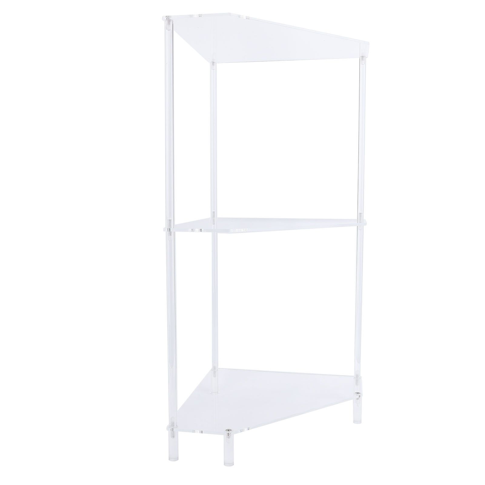 3 Tier Triangular Acrylic Corner Side Table Small Corner Side Table Bathroom view 9