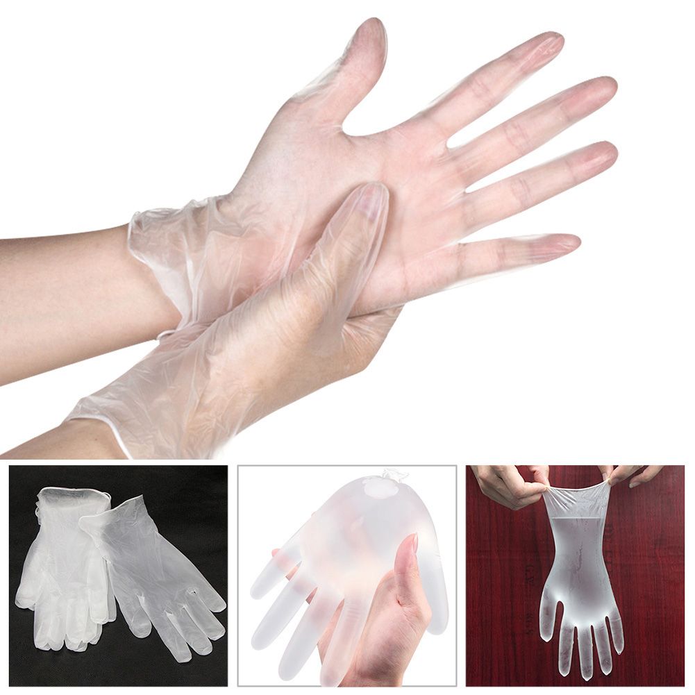 50Pairs/Box Disposable PVC Gloves Transparent Safe Single Use Gloves for Daily view 4