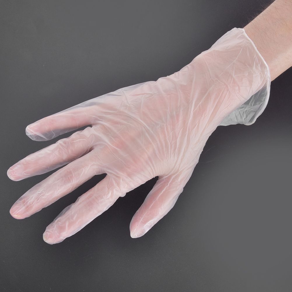 50Pairs/Box Disposable PVC Gloves Transparent Safe Single Use Gloves for Daily view 10