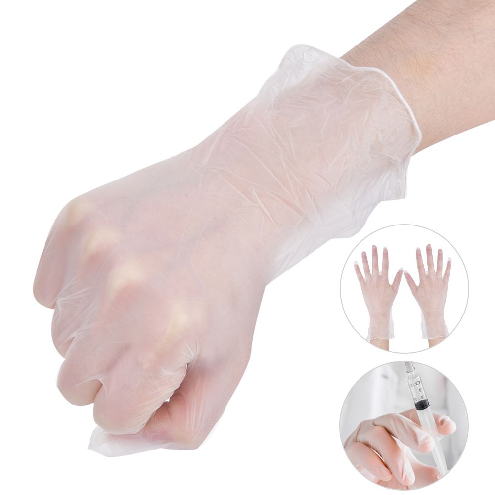 50Pairs/Box Disposable PVC Gloves Transparent Safe Single Use Gloves for Daily view 5