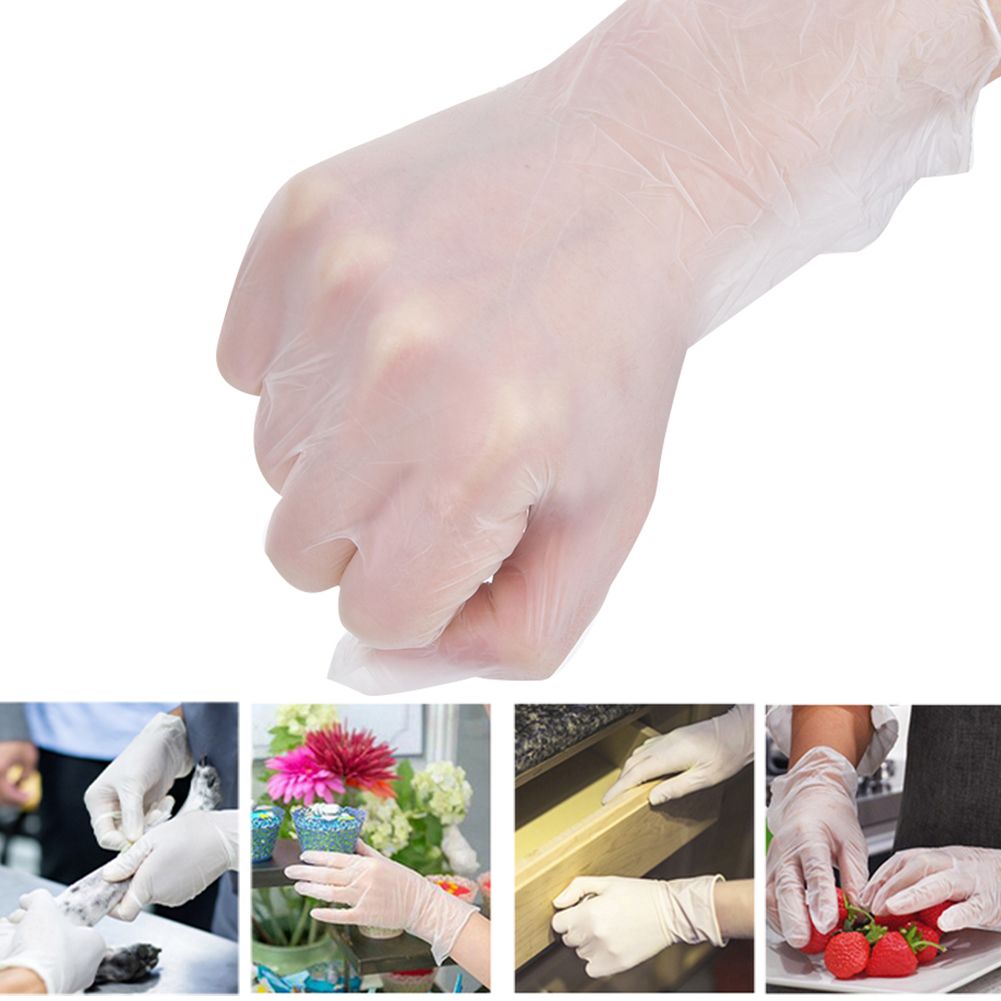 50Pairs/Box Disposable PVC Gloves Transparent Safe Single Use Gloves for Daily view 6