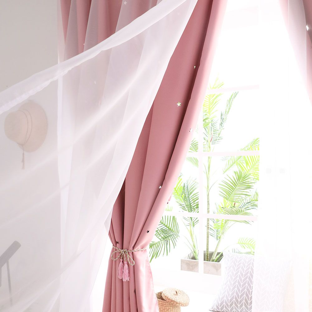 Hollow Out Star Style Window Voile Tulle Curtain Sheer Panels Bedroom Living view 11