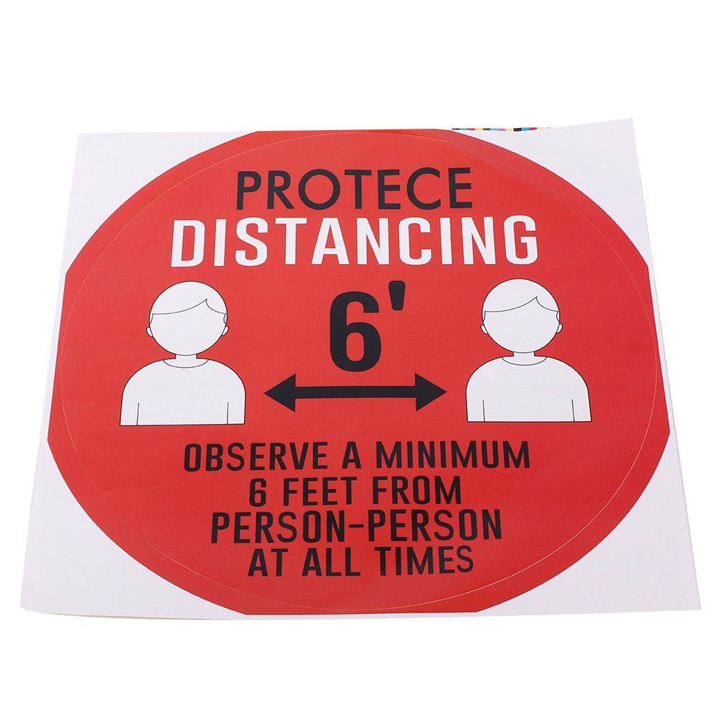 5PCS Social Distancing Ground Sticker Distance Marker Floor Signs Decal for view 3