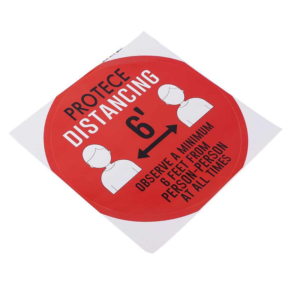 5PCS Social Distancing Ground Sticker Distance Marker Floor Signs Decal for view 4