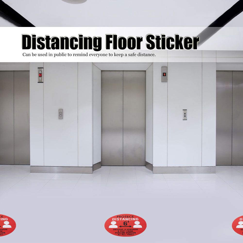 5PCS Social Distancing Ground Sticker Distance Marker Floor Signs Decal for view 8