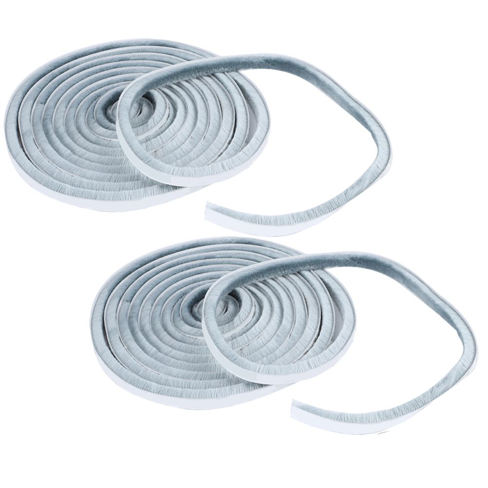 2Pcs 9x9mm Dustproof Windproof SelfAdhesive Brush Sealing Strip for Door