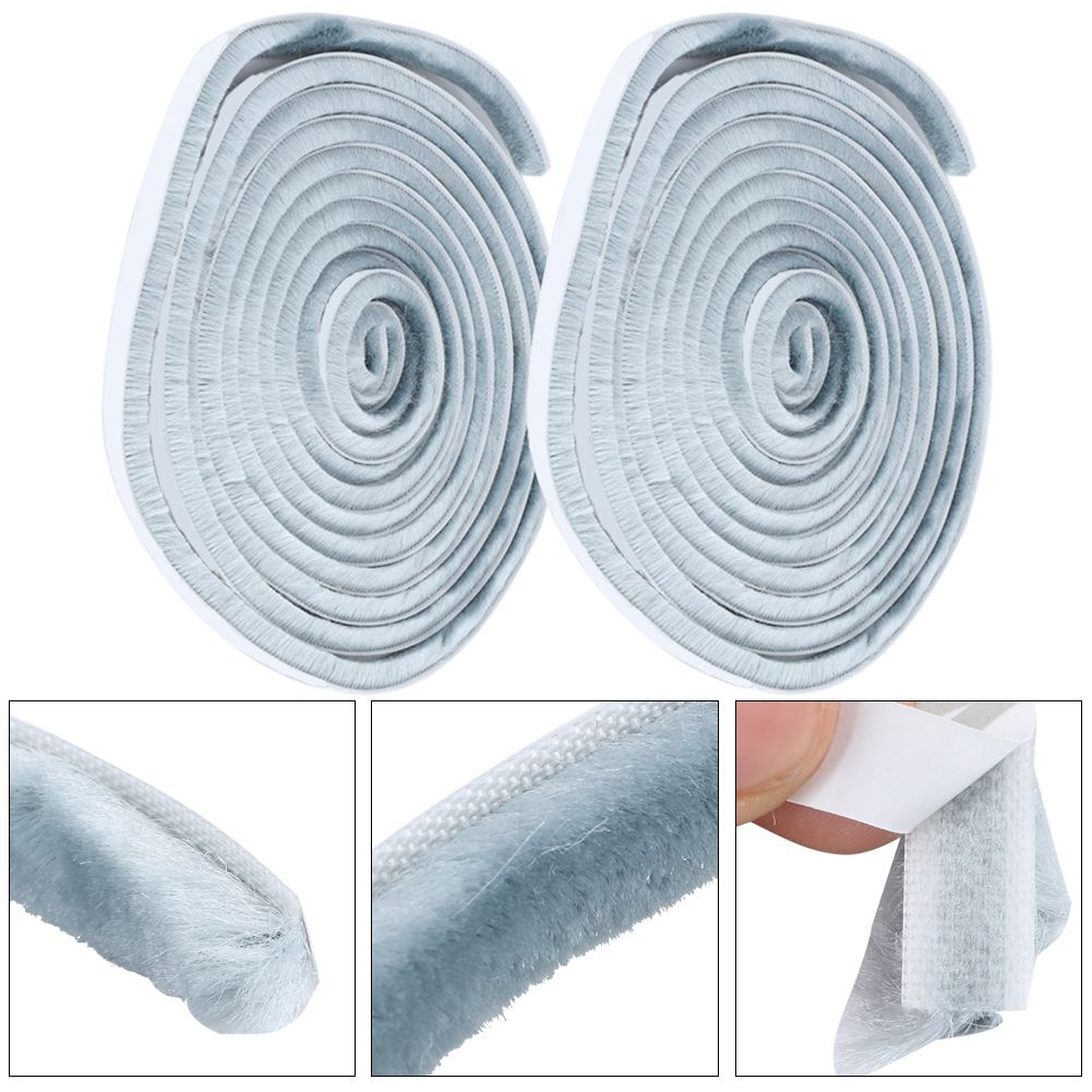 2Pcs 9x9mm Dustproof Windproof SelfAdhesive Brush Sealing Strip for Door view 8