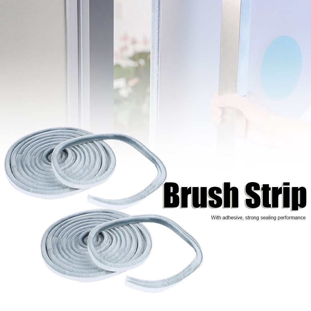 2Pcs 9x9mm Dustproof Windproof SelfAdhesive Brush Sealing Strip for Door view 11