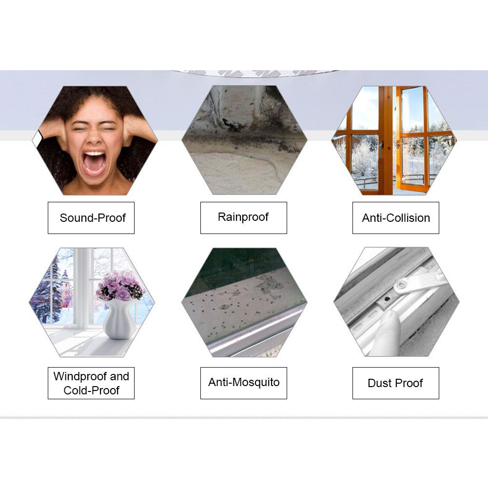 2Pcs 9x9mm Dustproof Windproof SelfAdhesive Brush Sealing Strip for Door view 12