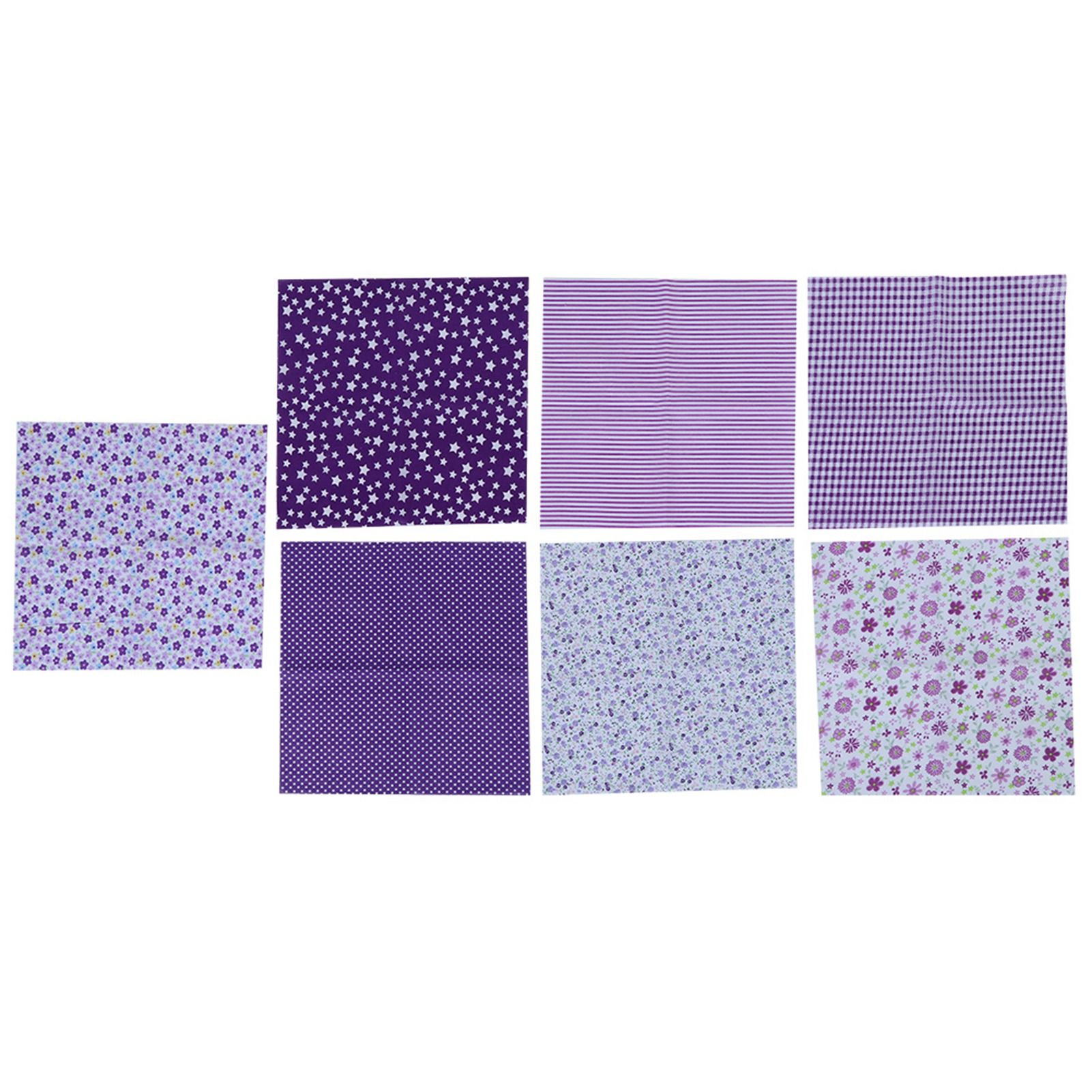 7Pcs 50x50cm Purple Floral Cotton Fabric Cloth for DIY Craft Sewing view 2