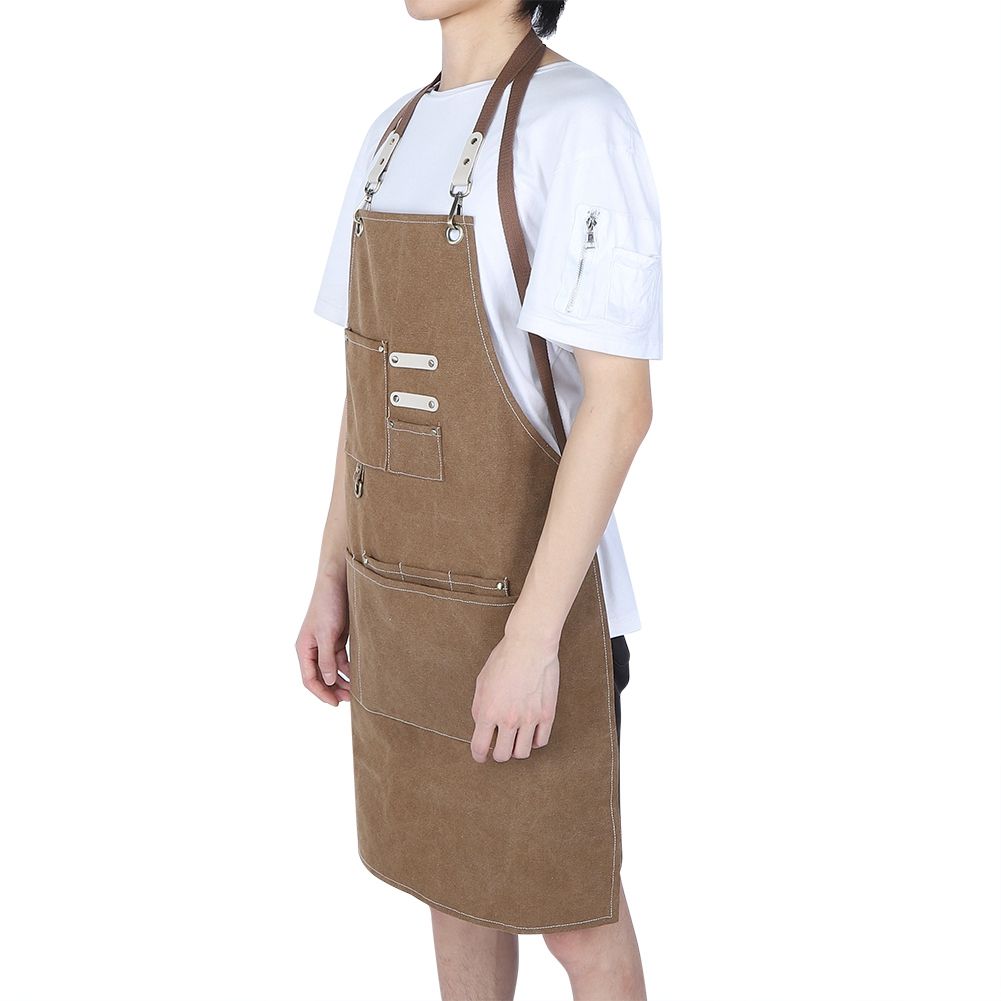 Adjustable Waterproof Apron with Pockets for Restaurant Kitchen Milk Tea view 3
