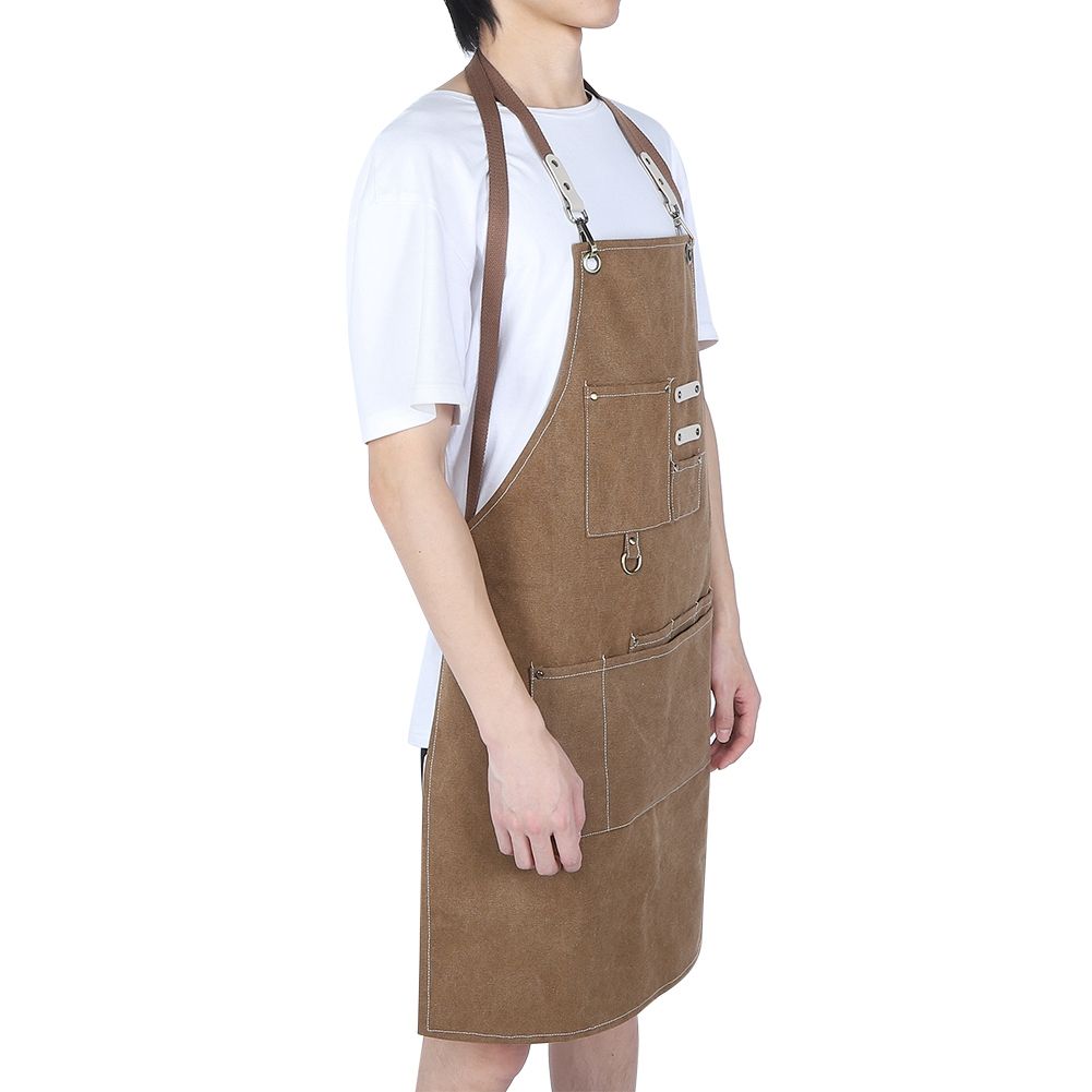 Adjustable Waterproof Apron with Pockets for Restaurant Kitchen Milk Tea view 4