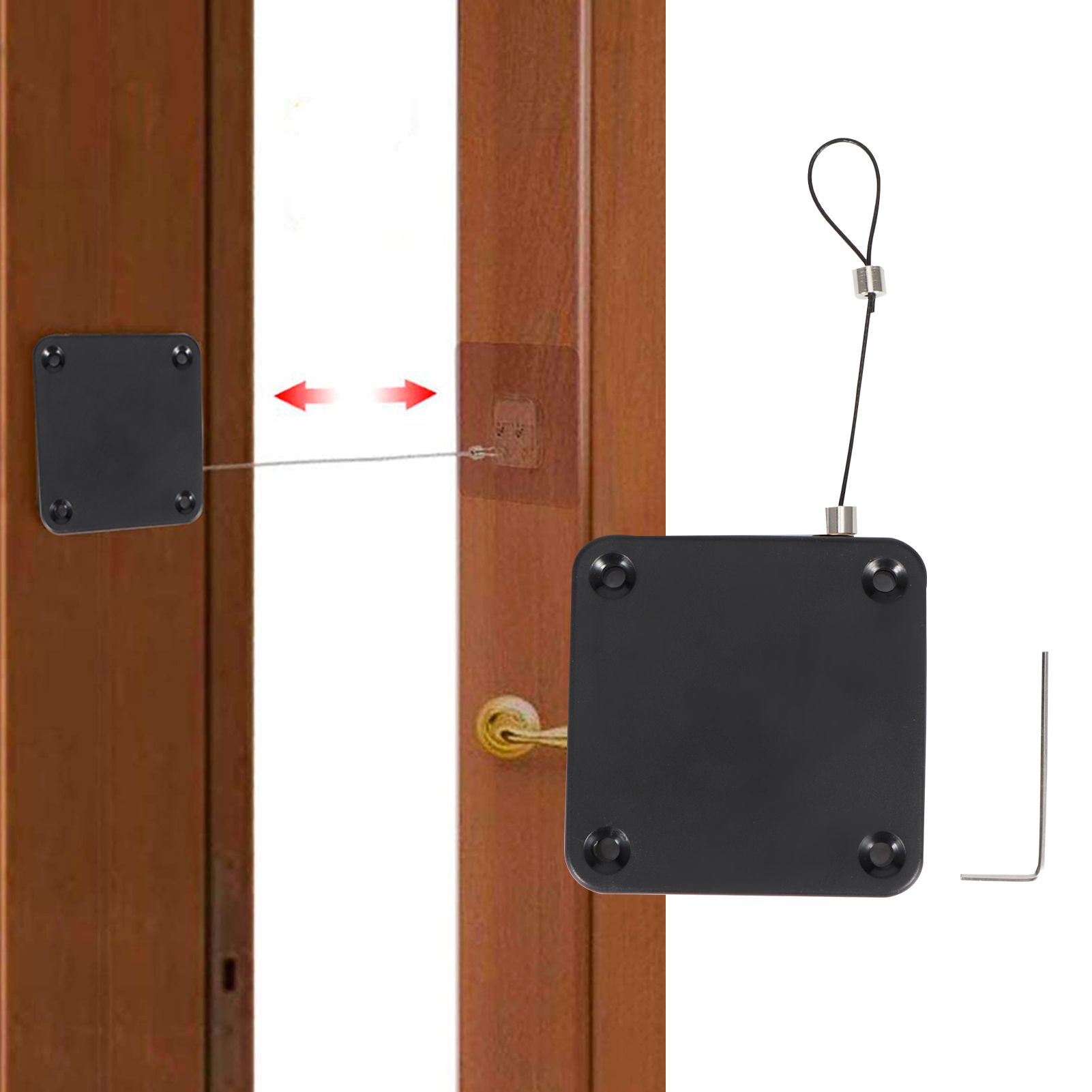 Multifunctional PunchFree AntiTheft Automatic Door Closer with Drawstring for view 9