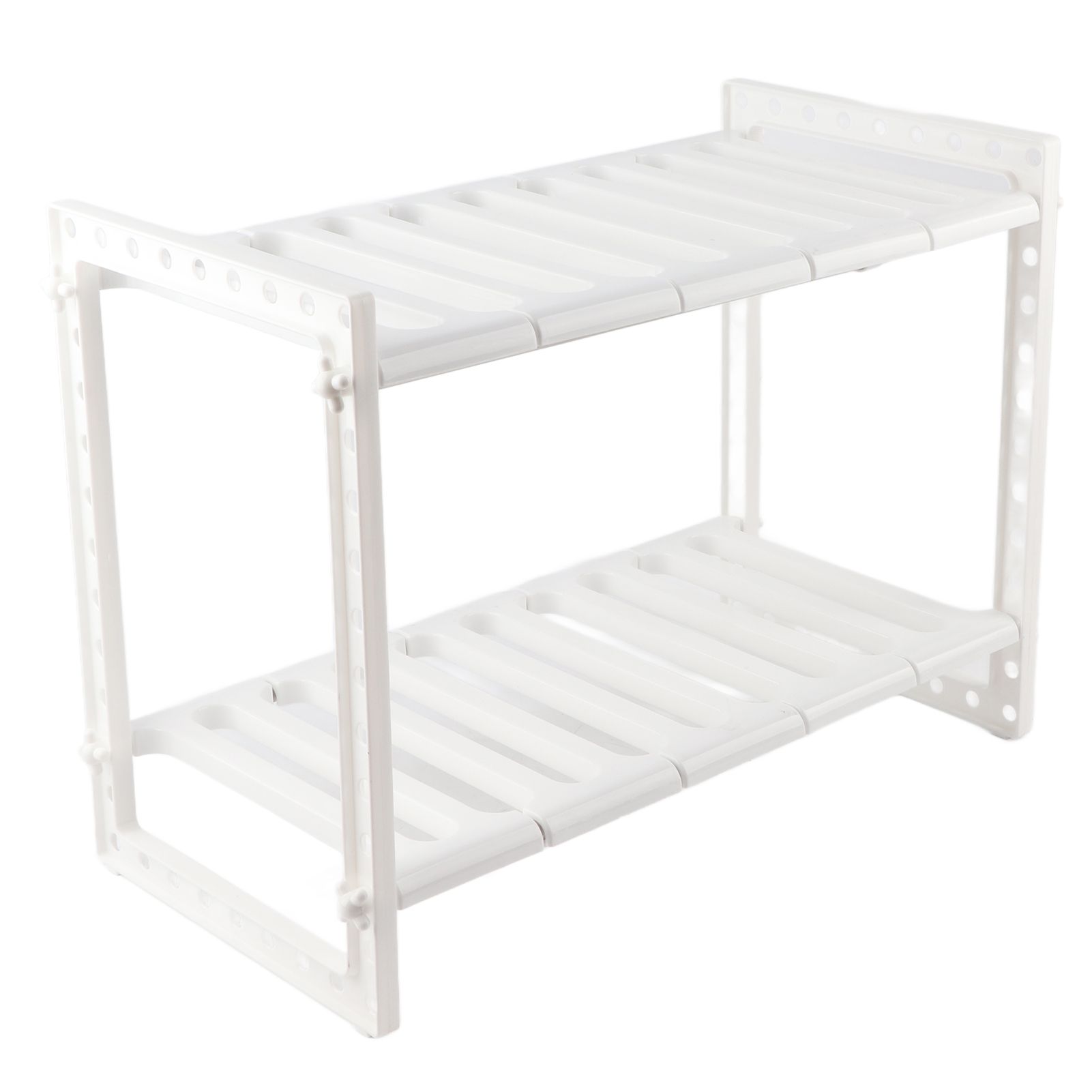 2-Tier Under Sink Rack Stainless Steel Expandable Storage Organizer Kitchen view 2