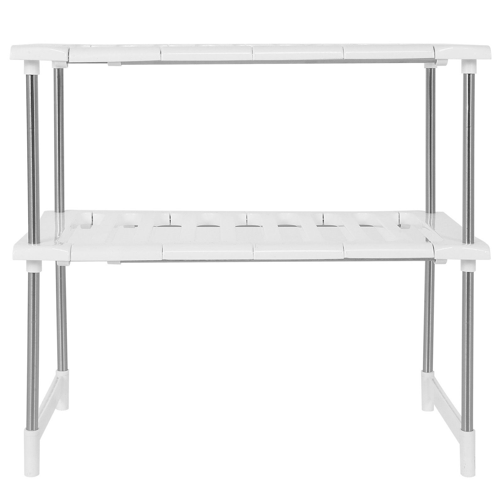 2-Tier Under Sink Rack Stainless Steel Expandable Storage Organizer Kitchen view 3