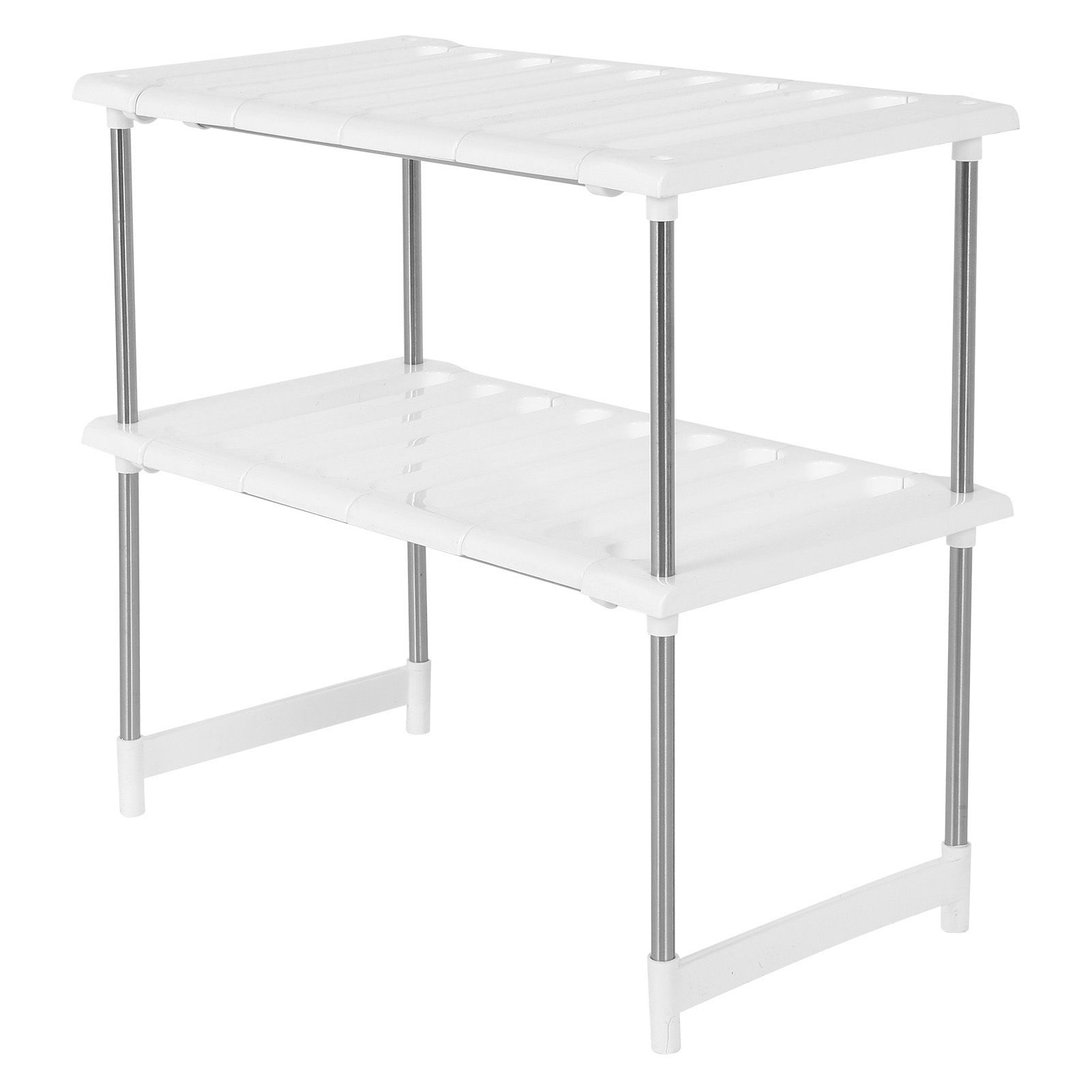 2-Tier Under Sink Rack Stainless Steel Expandable Storage Organizer Kitchen view 5