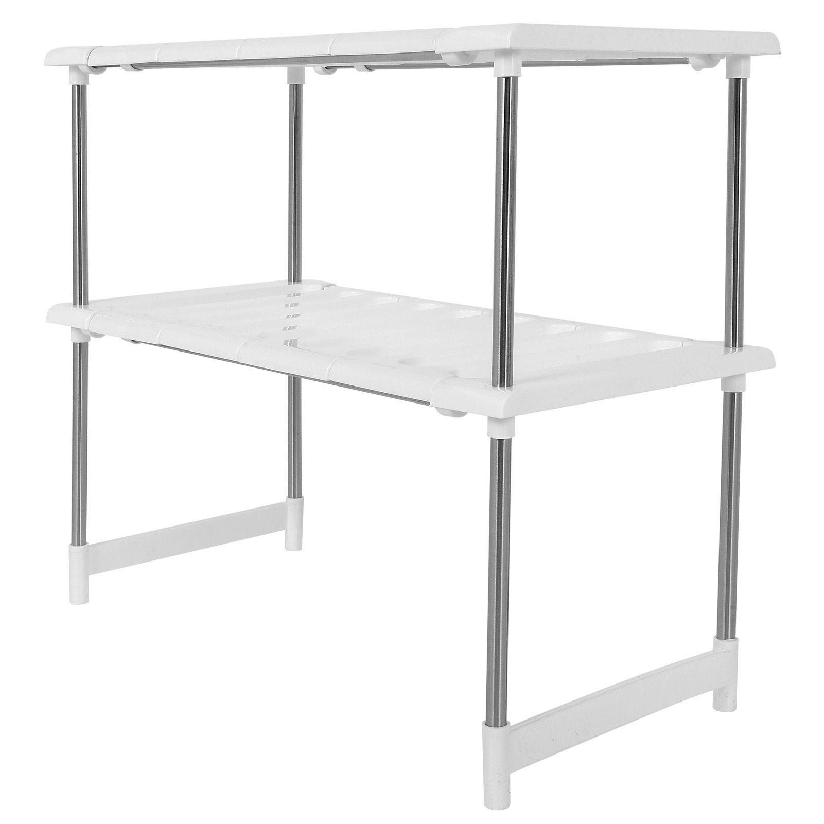 2-Tier Under Sink Rack Stainless Steel Expandable Storage Organizer Kitchen view 6
