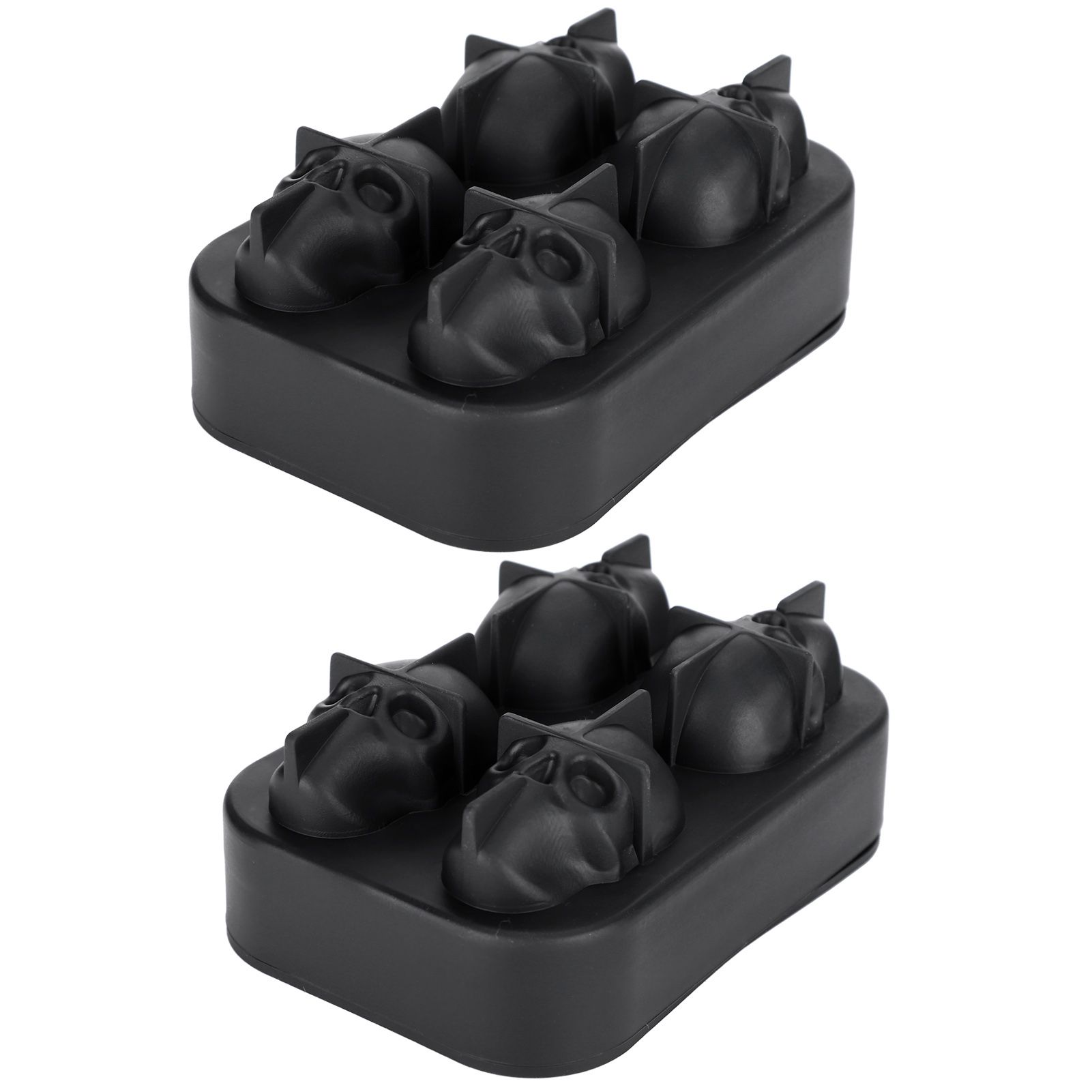 2Pcs Ice Mold Skull Shape Silicone Ice Cubes Tray for Cake Candies Kitchen