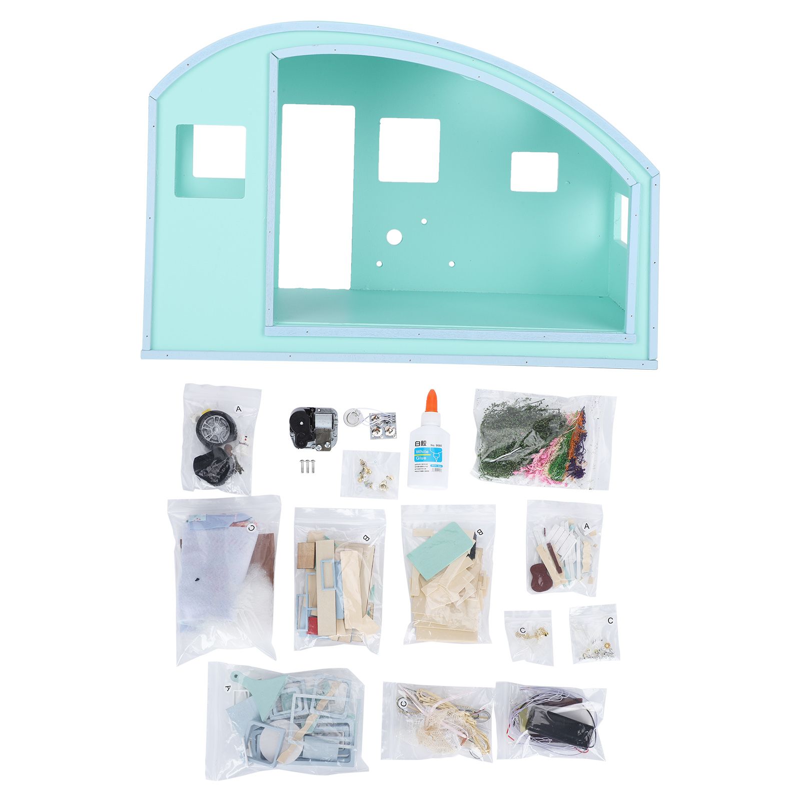 DIY Dollhouse Wood Miniature Furniture Kit with Musical Movement Valentine's view 2