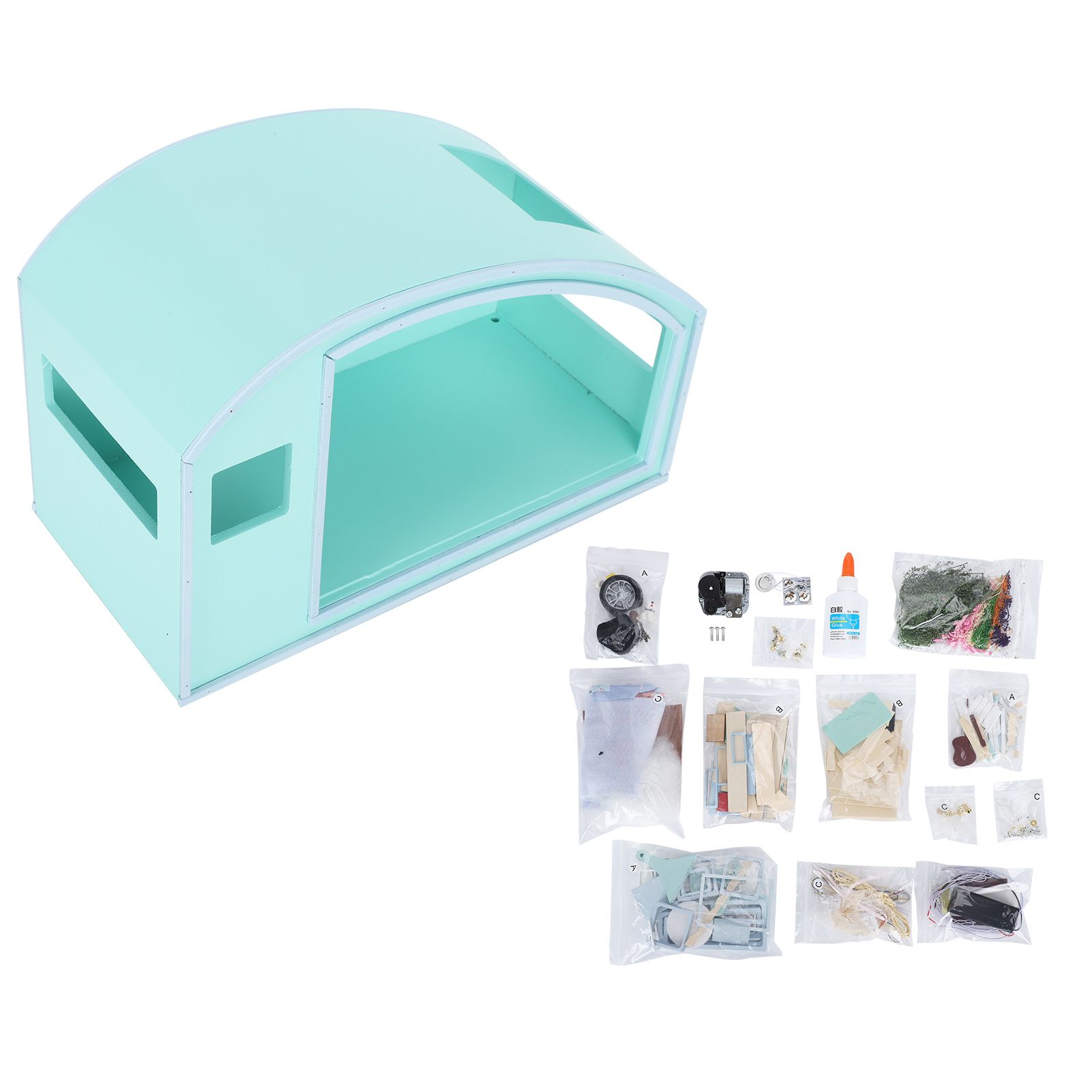 DIY Dollhouse Wood Miniature Furniture Kit with Musical Movement Valentine's view 8