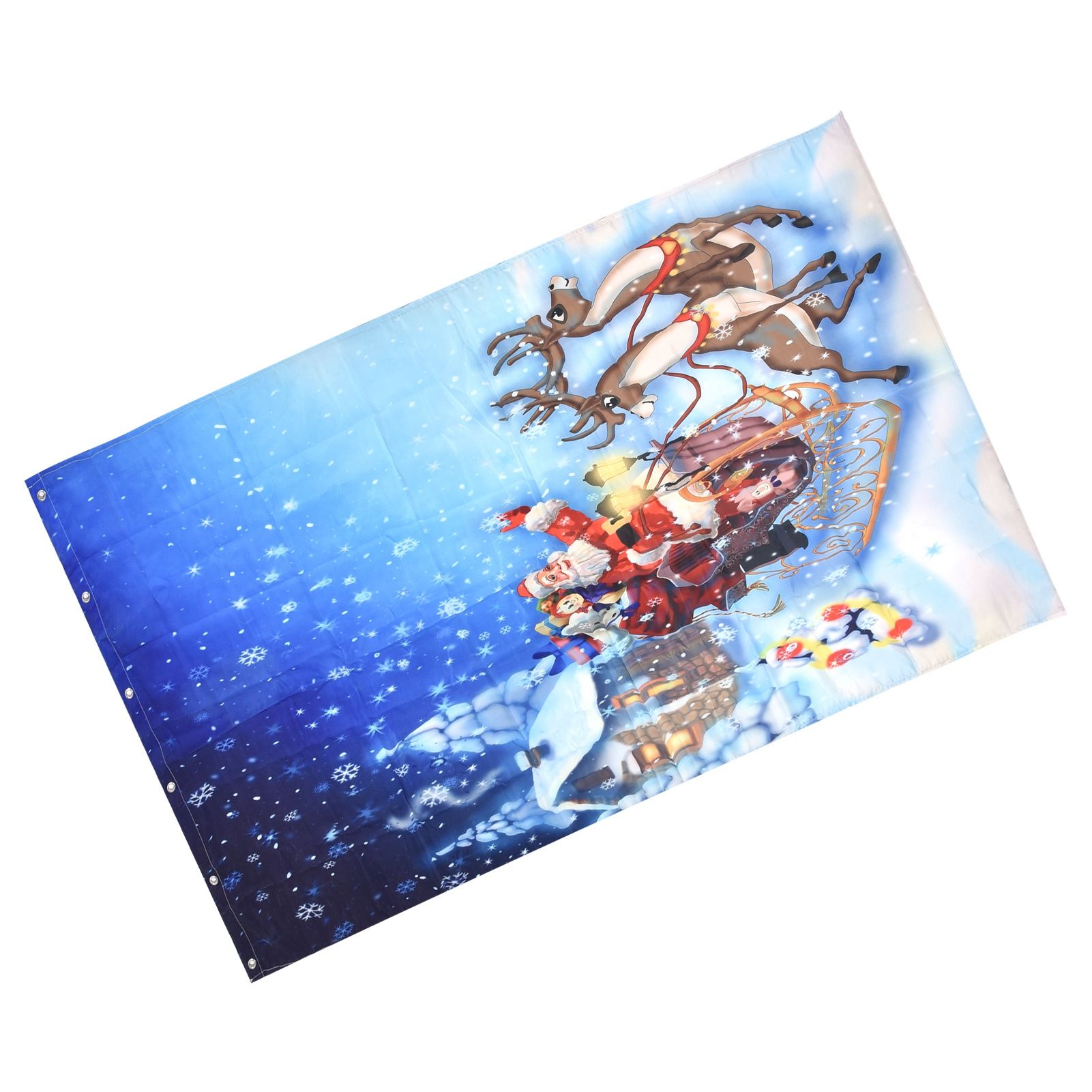 Partition Curtain Free Punching Christmas Pattern Bath Bathroom Shower Curtain view 3