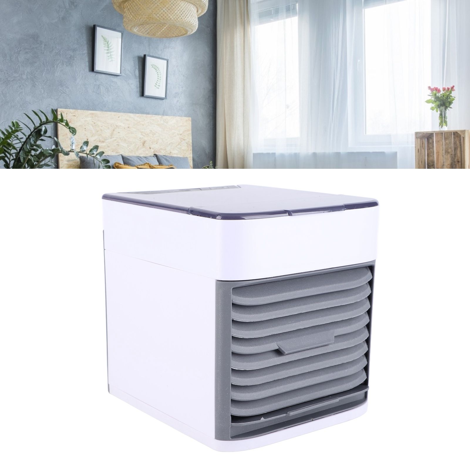 Air Cooler Mini Air Conditioner Fan USB Powered Humidifier Purifier for Car view 12