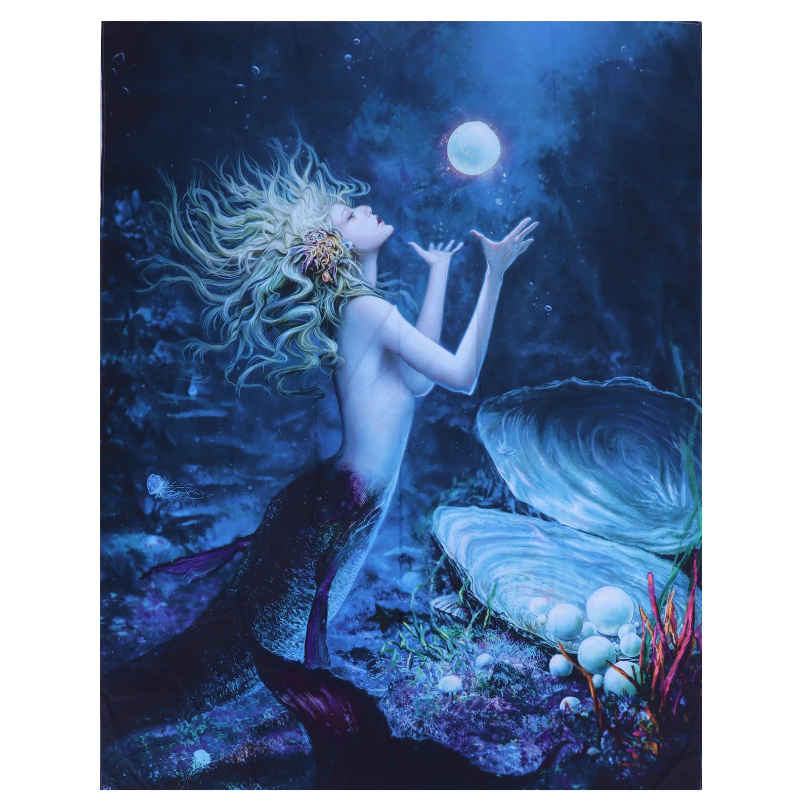 Tapestry Mermaid Pattern Background Tapestry Wall Hanging Blanket Interior view 2
