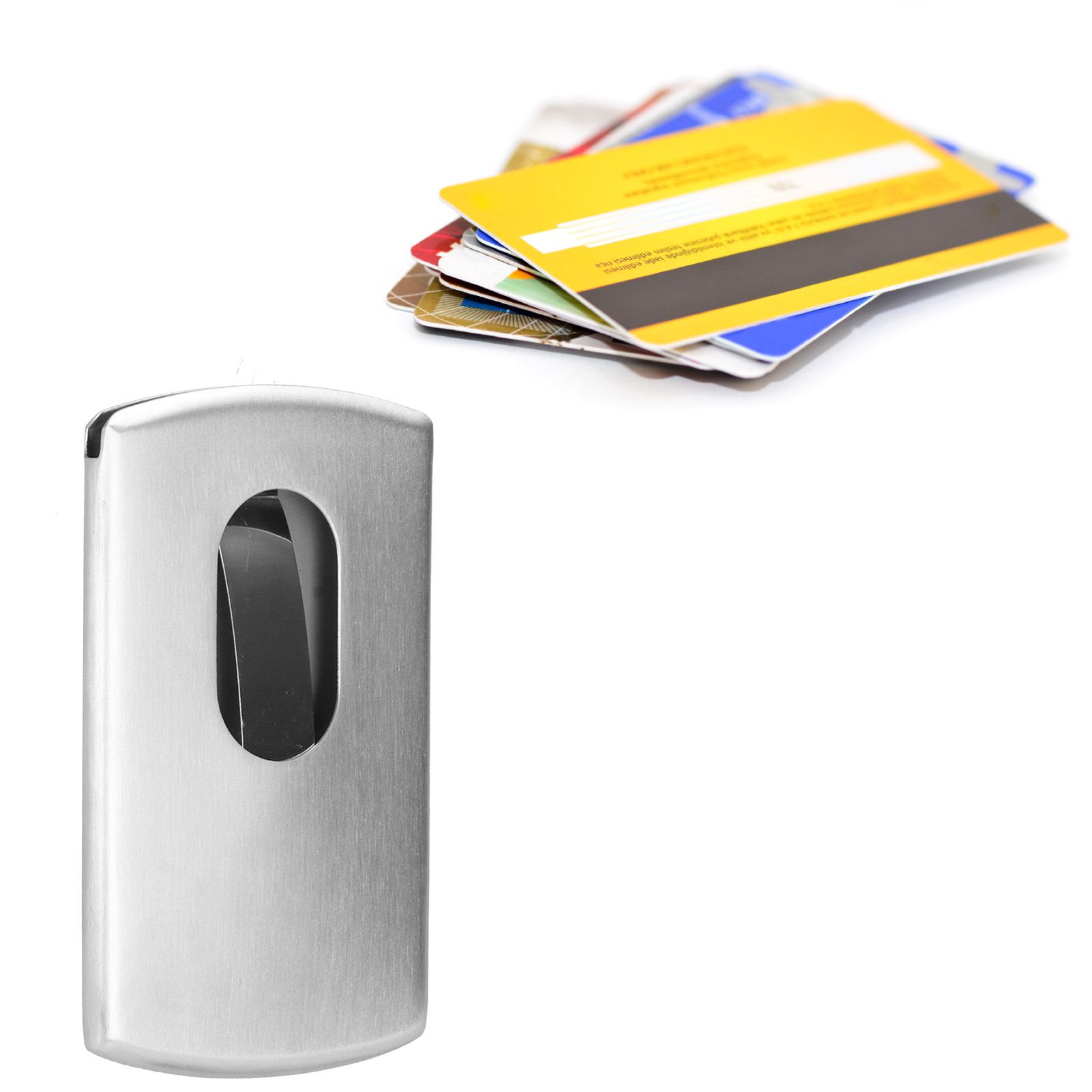 Card Holder Hand Push Type Stainless Steel Credit Card ID Card Storage Box view 11