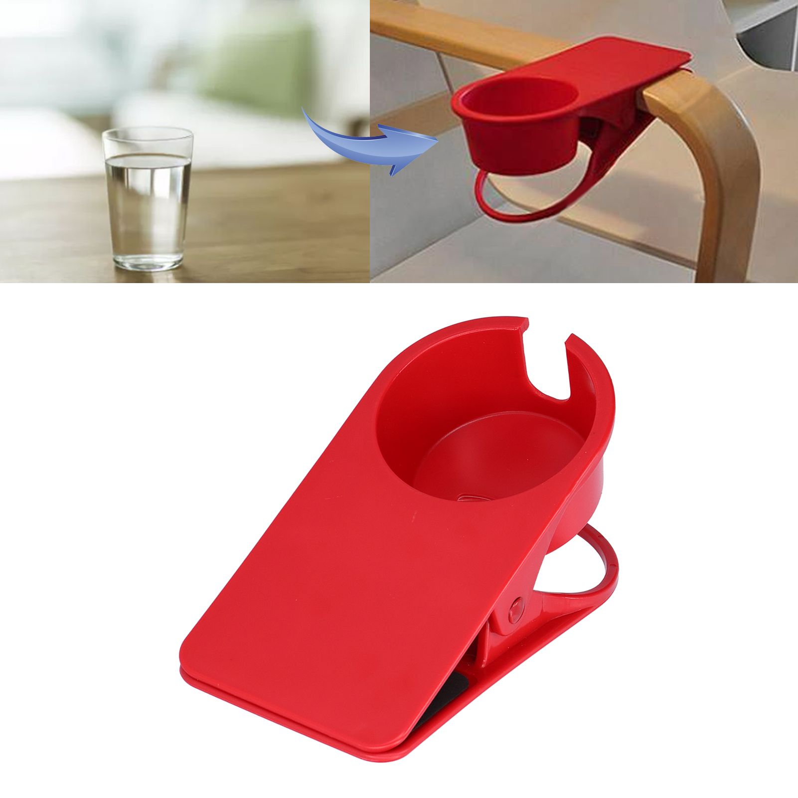 Drinking Cup Holder Stand Clamp Large Plastic Desk Side Clip for Computer Game view 11