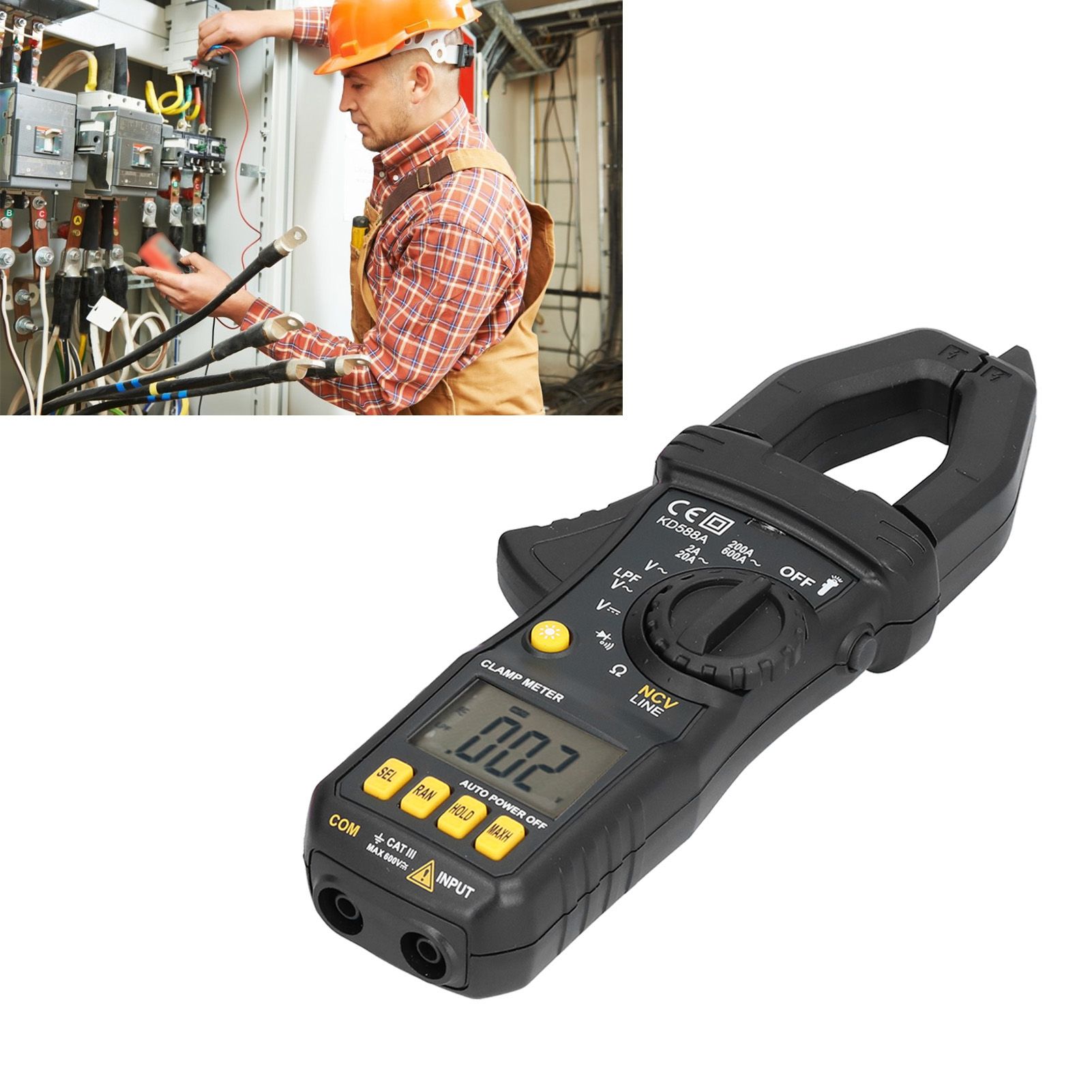Multi Function Clamp Meter Portable Compact Data Reading Lock Non Contact Type view 11