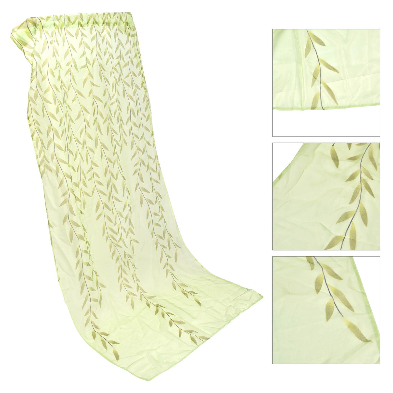 Voile Window Curtain Simple Leaves Printing Pattern Window Curtain for Family view 9