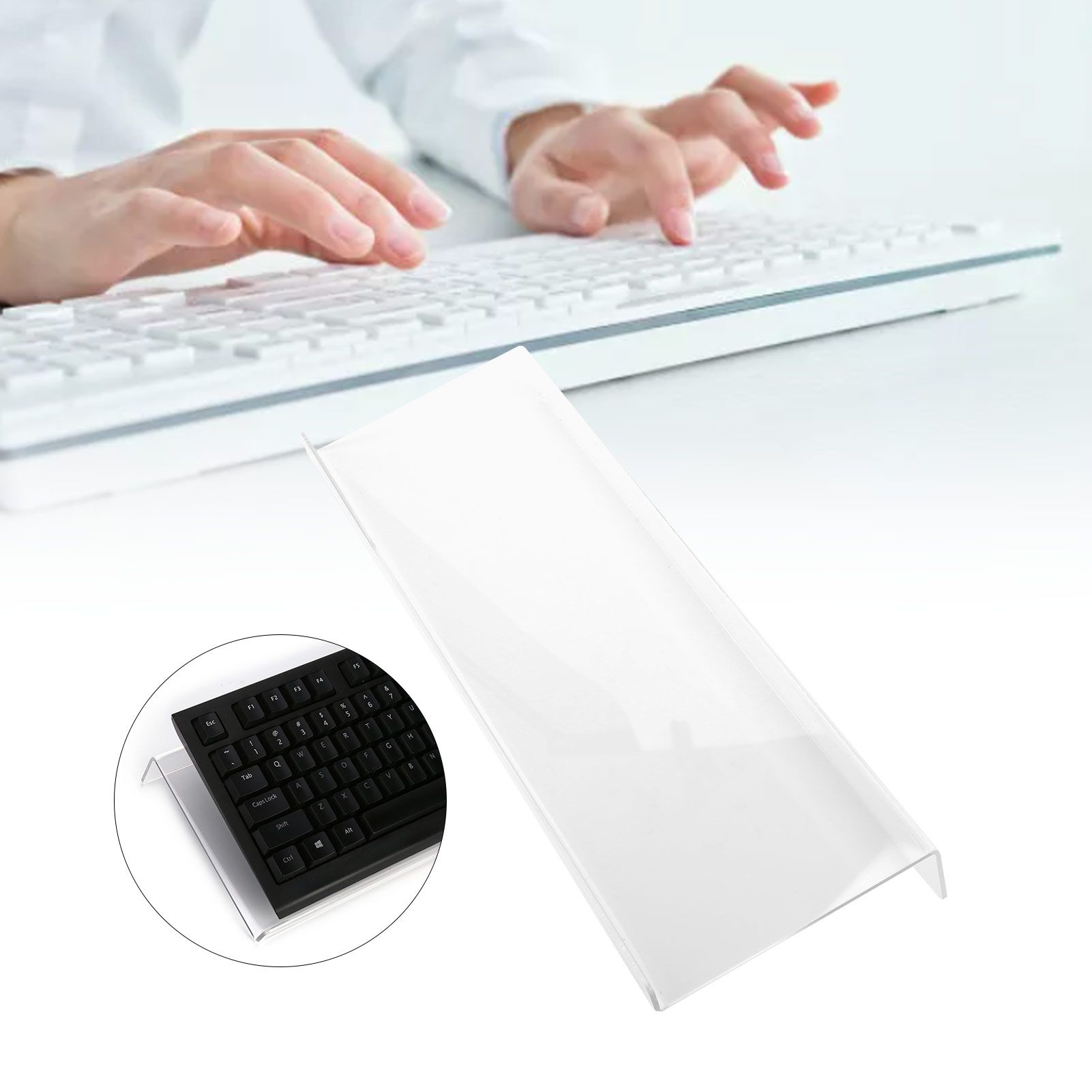 Acrylic Computer Keyboard Stand Transparent Keyboard Holder for Office Home School view 12