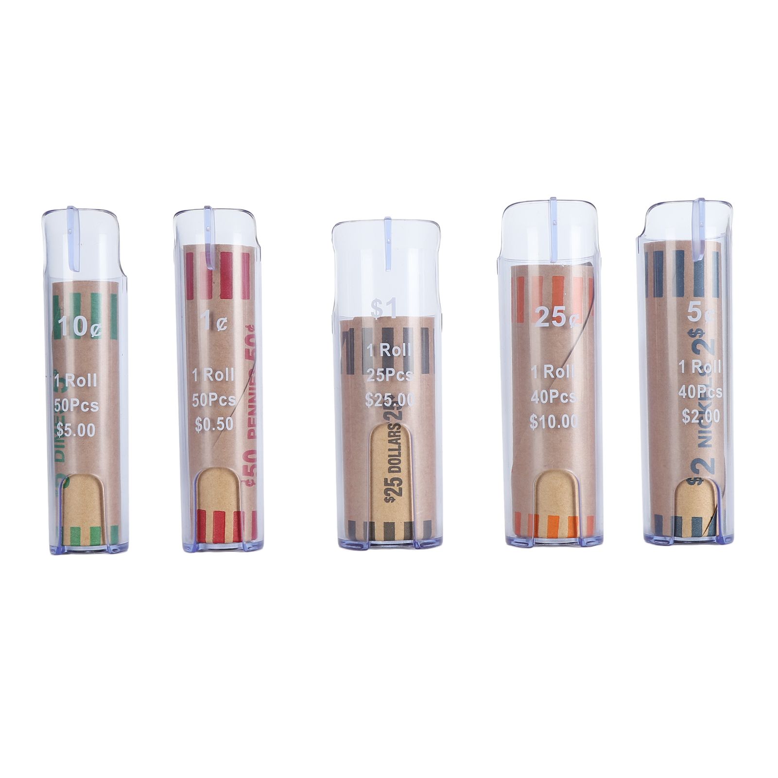 Coin Counter Coin Sorter Tube ABS 5 in 1 Coin Organizer Change Counter Holder view 2