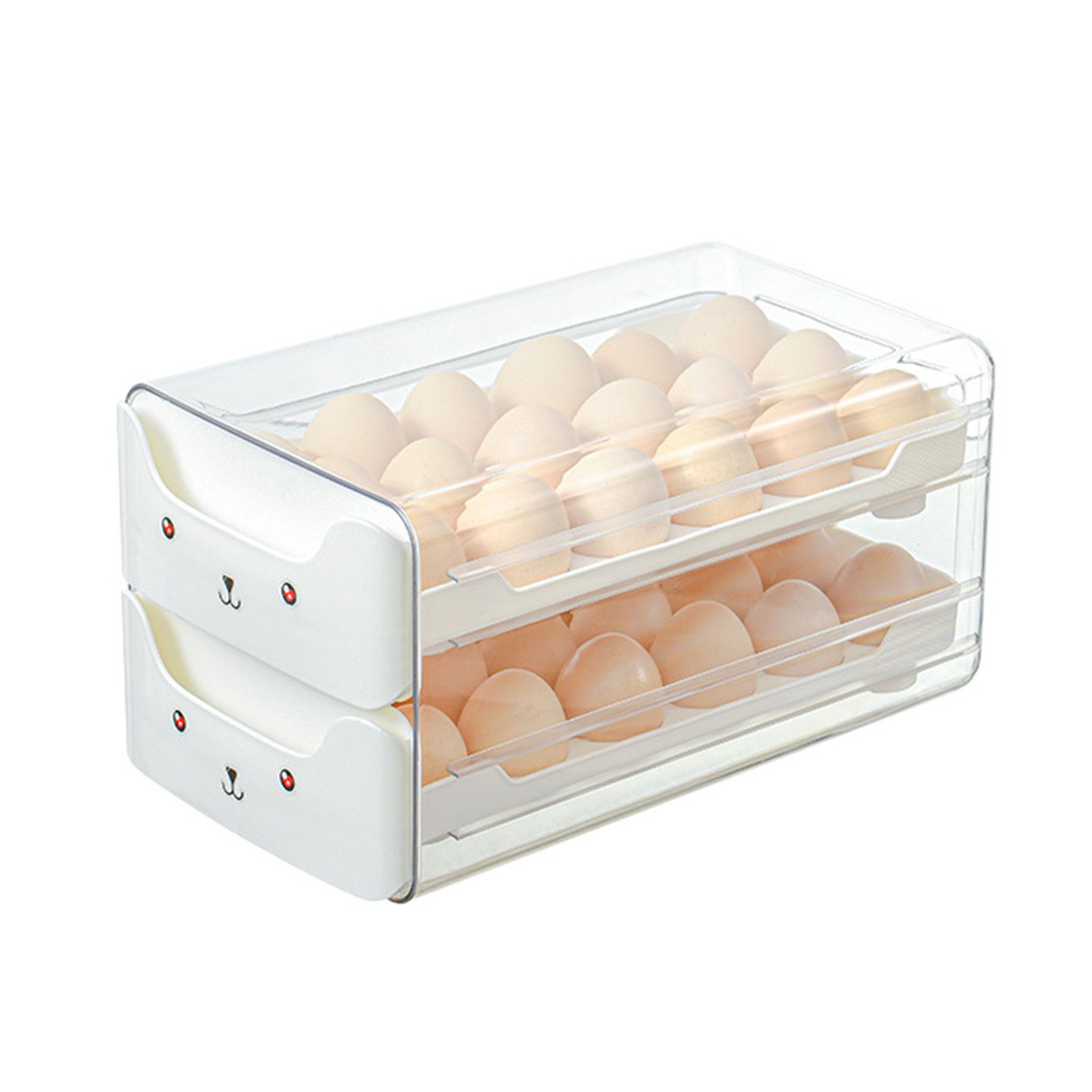 Egg Container Double Layer Drawer Plastic Stackable Clear Egg Storage Box for view 2