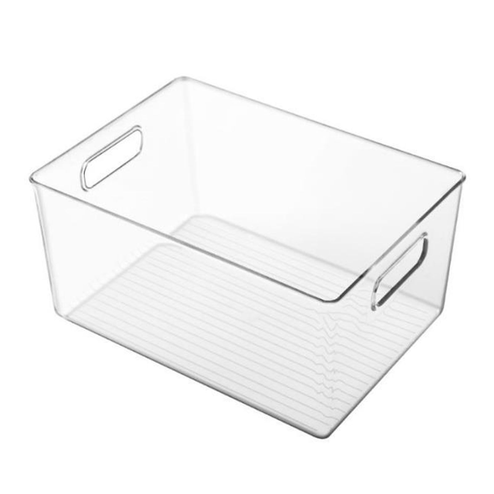 Clear Plastic Pantry Organizer Bin with Handle Freezer Pantry Organization for