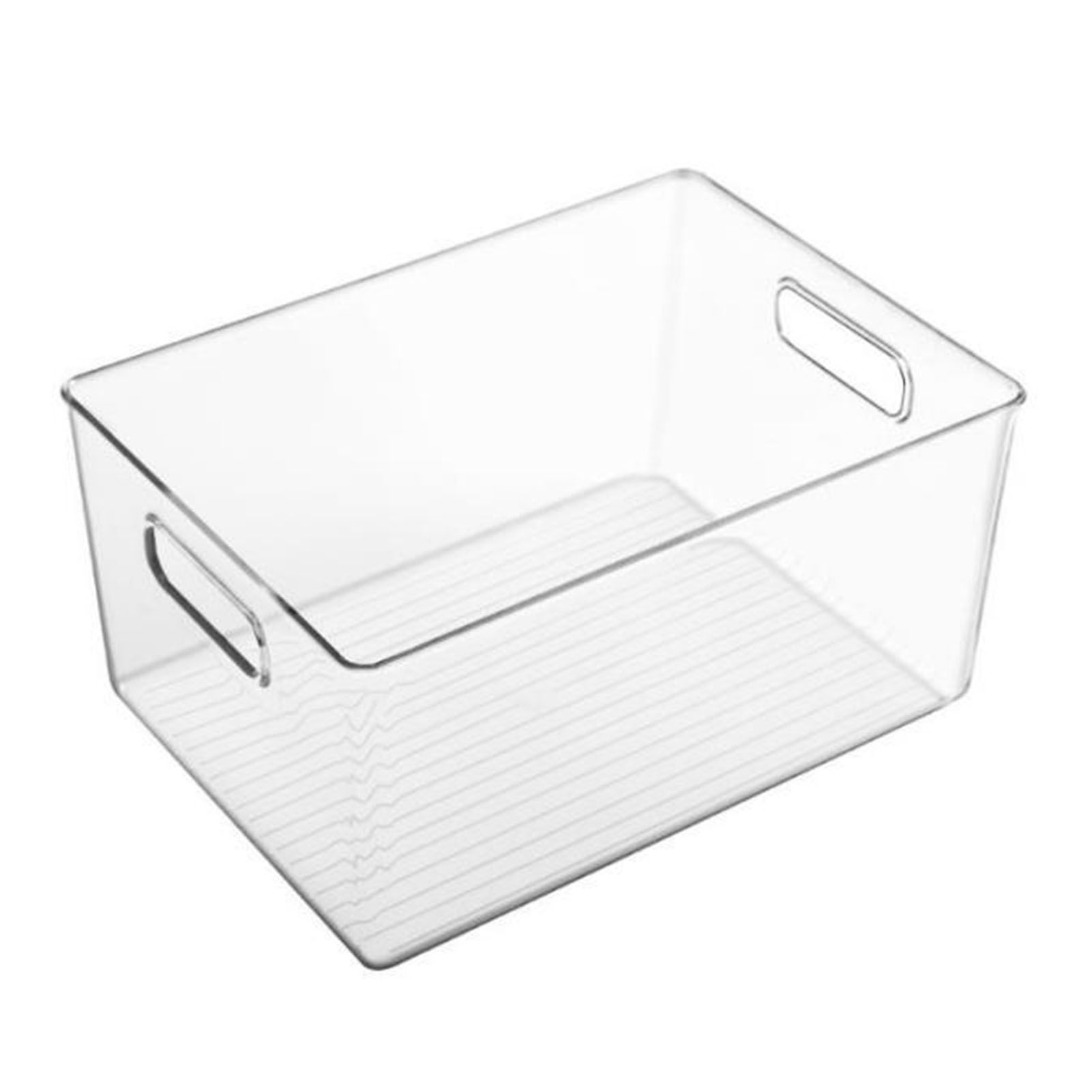 Clear Plastic Pantry Organizer Bin with Handle Freezer Pantry Organization for view 3