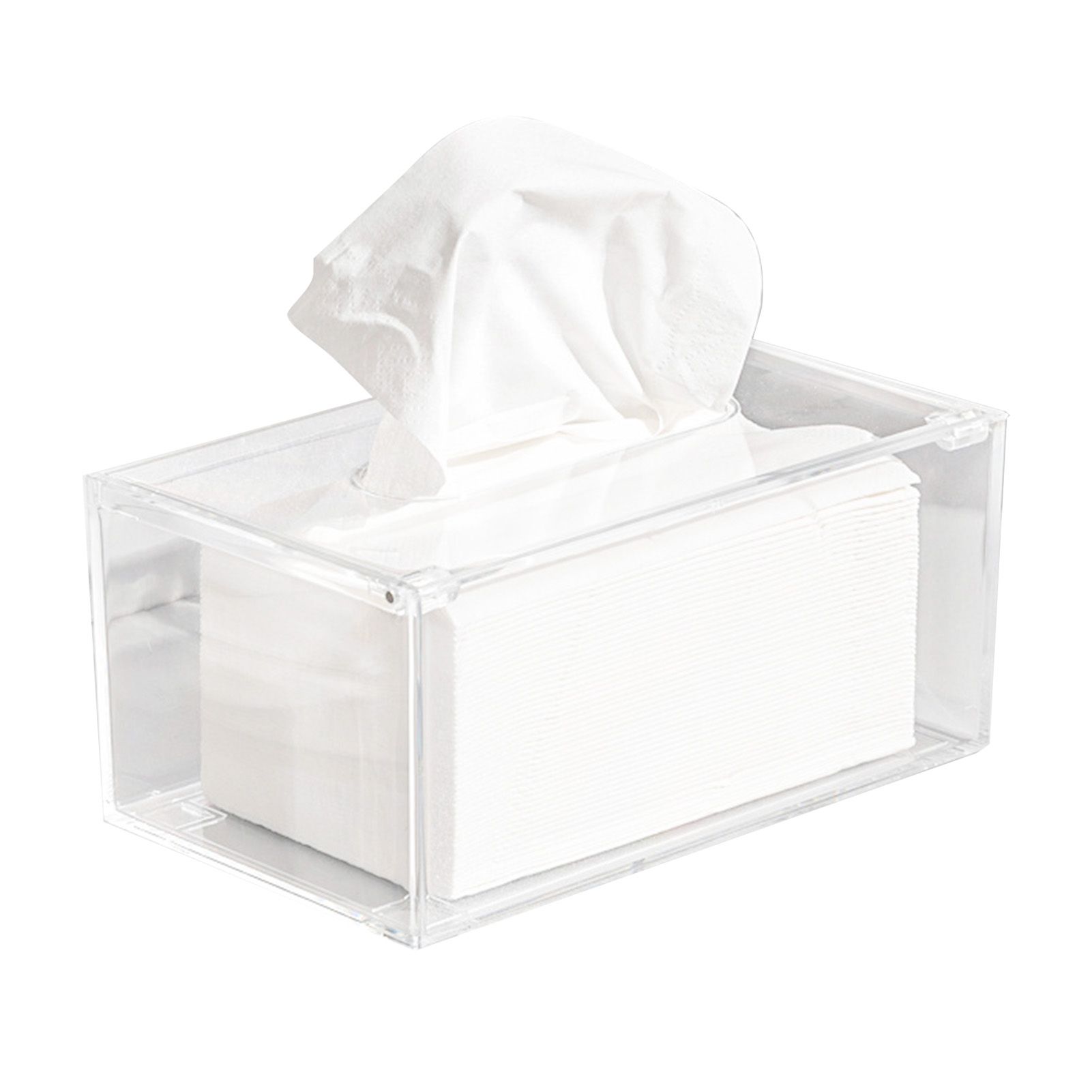 Tissue Box Cover Transparent Rectangular Acrylic Napkin Box Holder for Living view 4