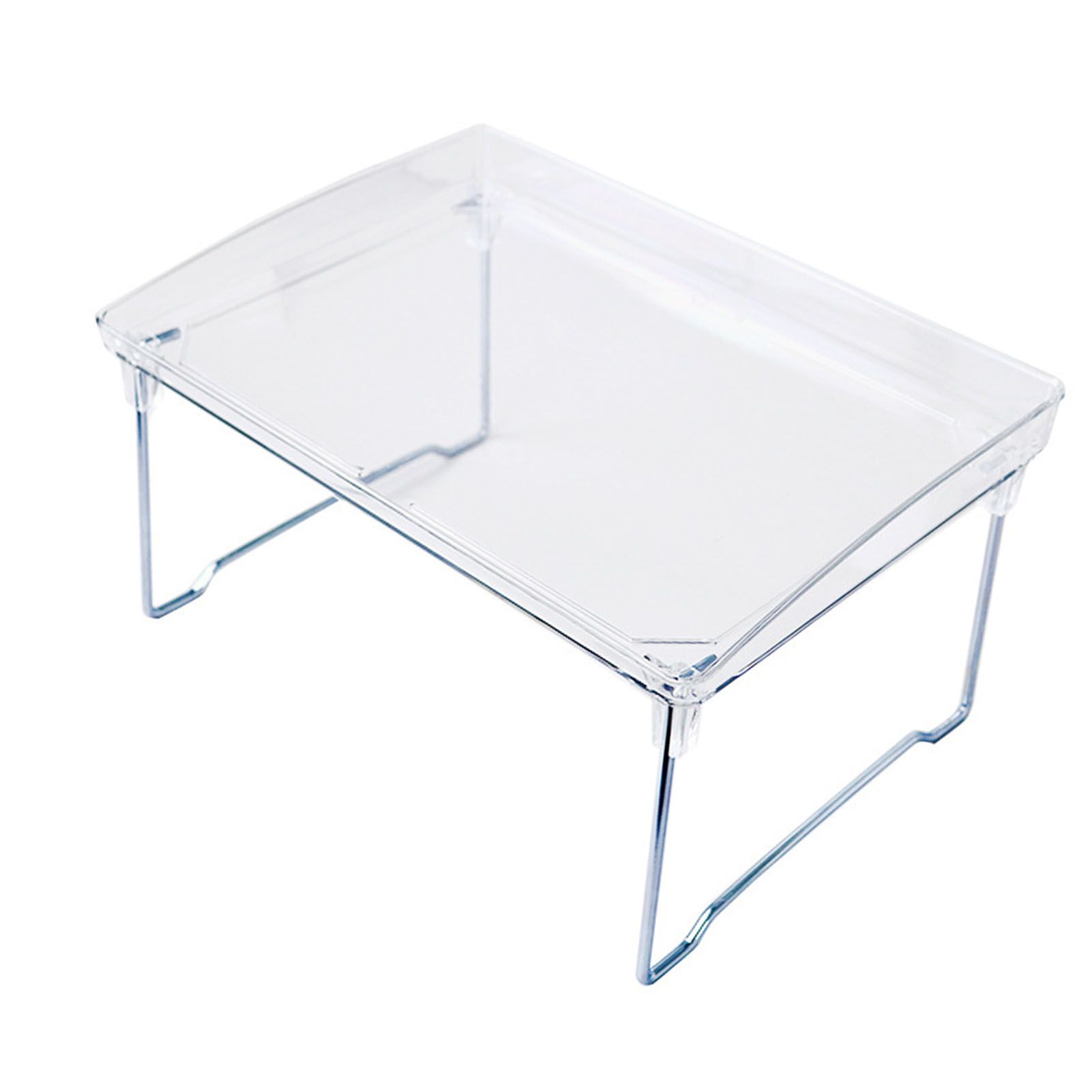Desk Storage Shelf Stackable Foldable Transparent Counter Organizer Rack for