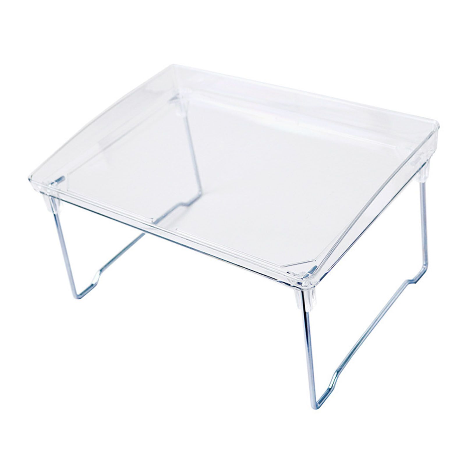 Desk Storage Shelf Stackable Foldable Transparent Counter Organizer Rack for view 4
