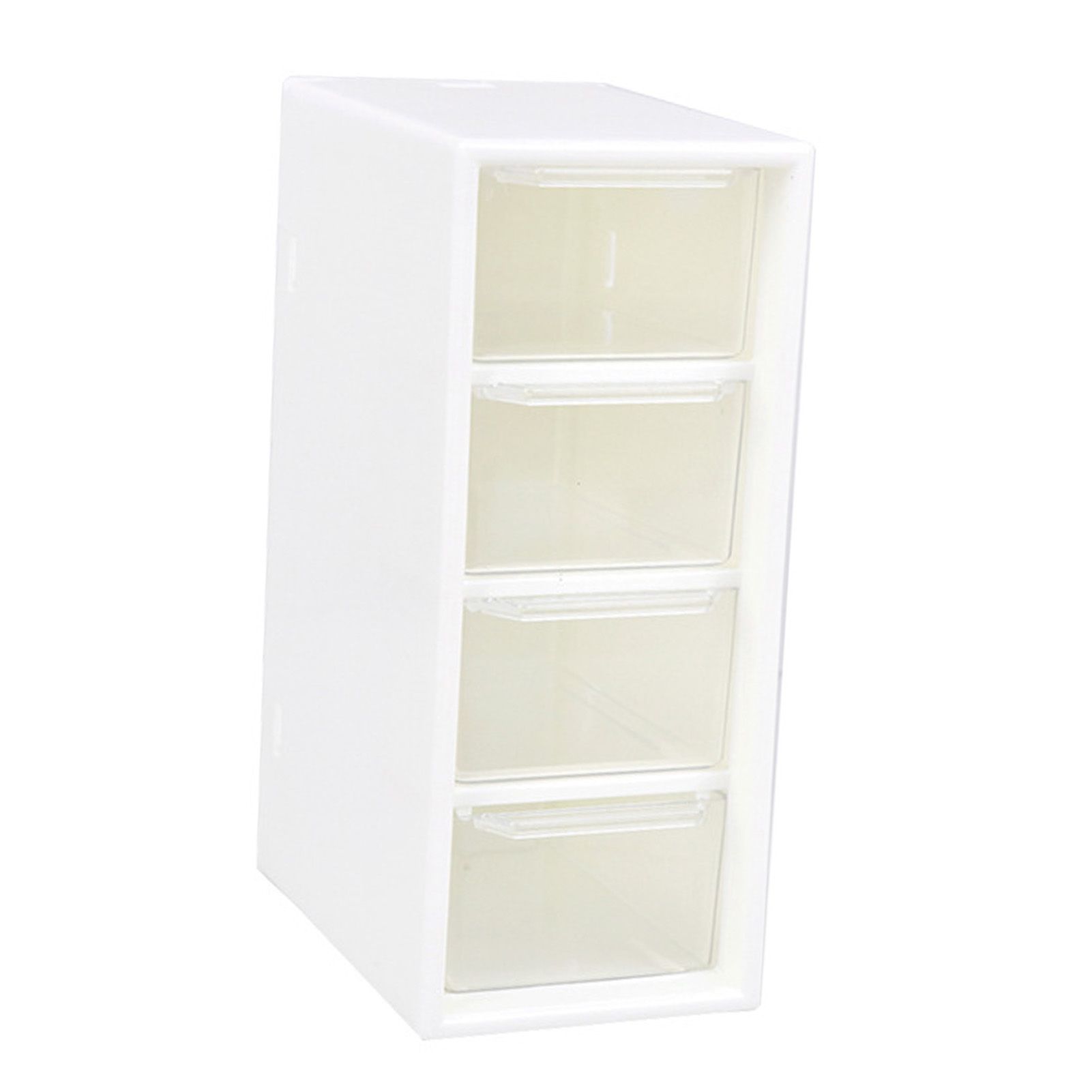 Desktop 4 Drawer Storage Organizer Small Stackable Clear Plastic Storage view 3