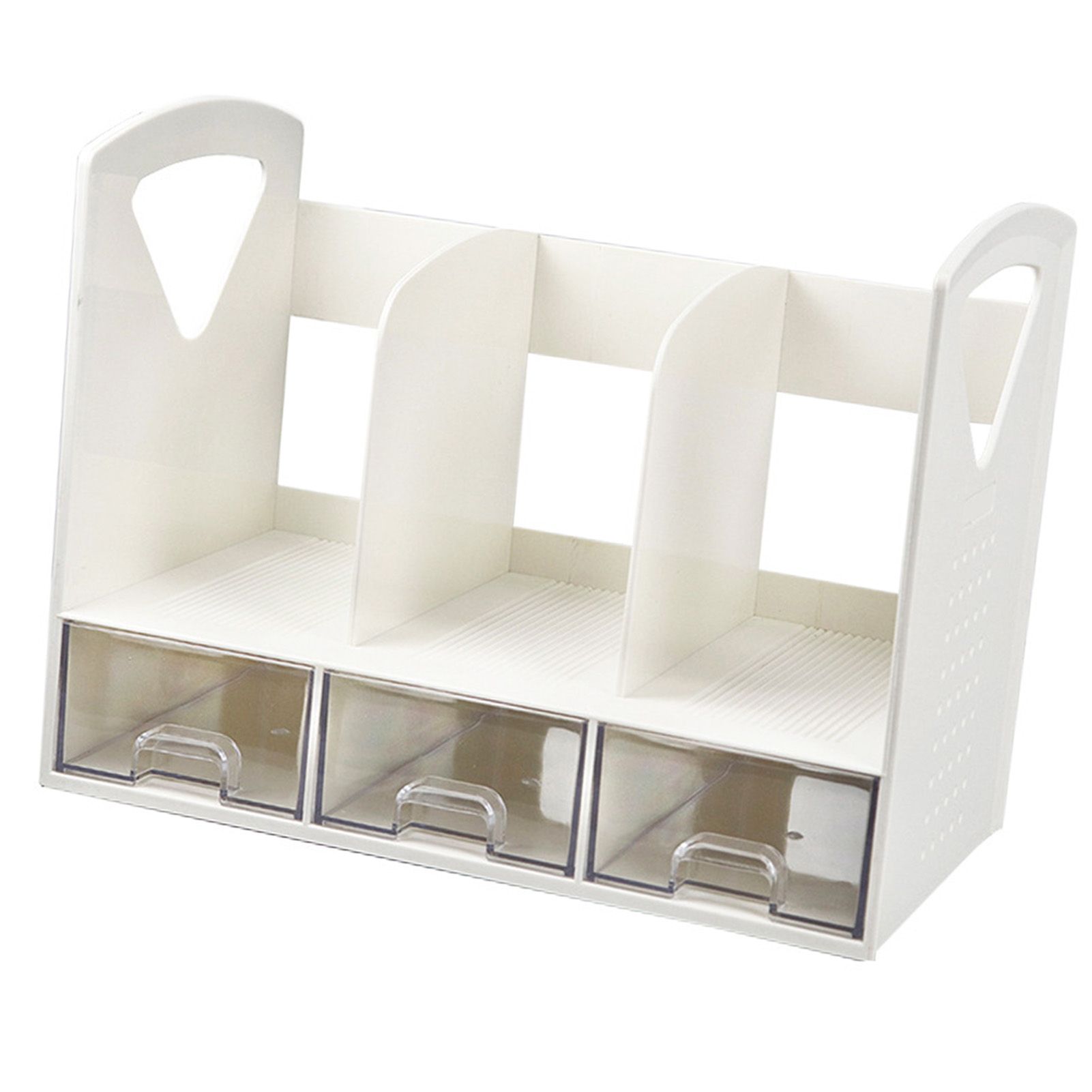 Magazine File Book Holder ABS Desktop Bookshelf Organizer with Drawer for view 8