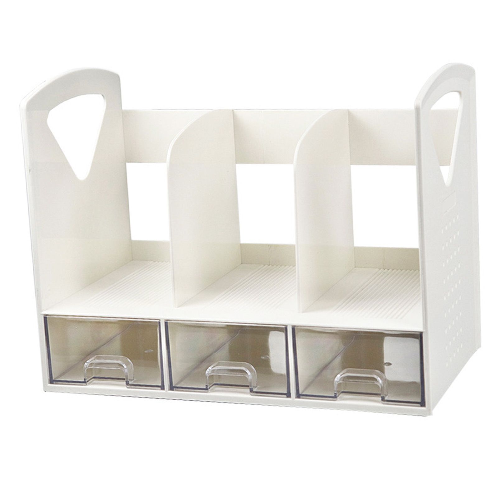 Magazine File Book Holder ABS Desktop Bookshelf Organizer with Drawer for view 9