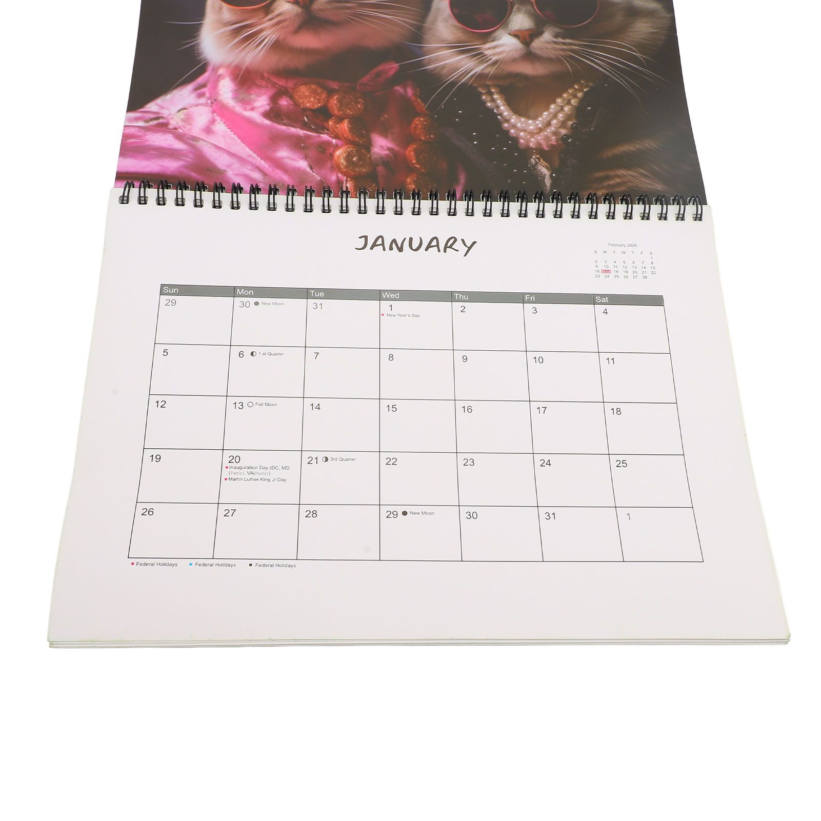 Tabletop Calendar Monthly Planner Clear Image Brightly Colored 2025 Stylish view 5