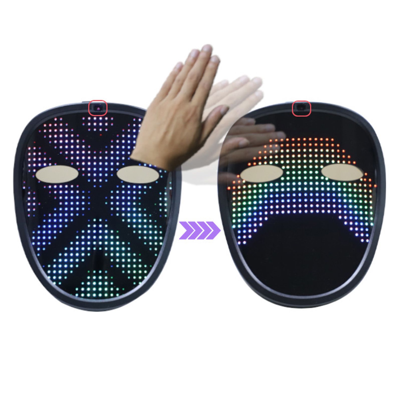 Kids LED Face Cover Face Transforming Cover Gesture Control Face Glowing Cover view 3
