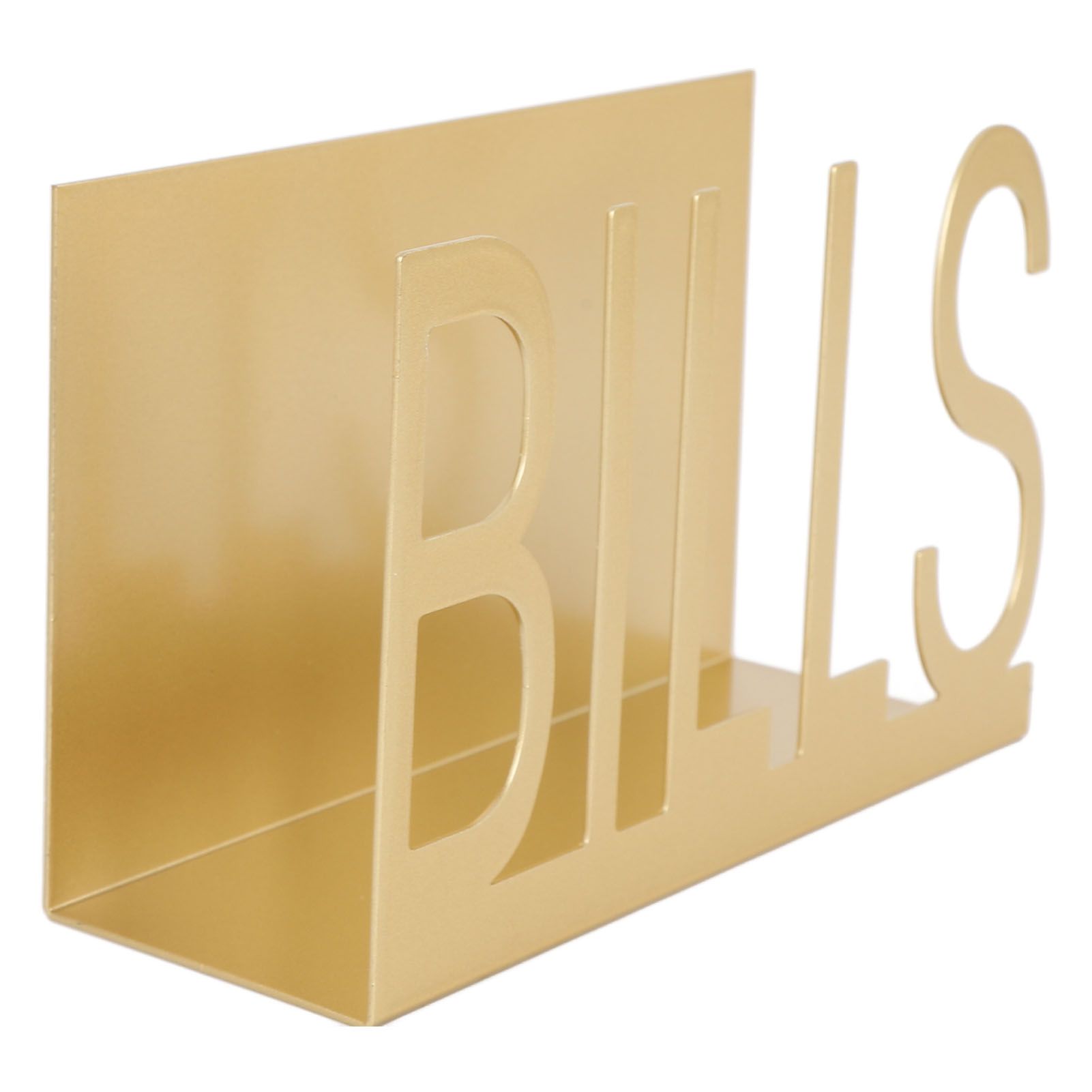 Desktop Metal Mail Holder Cutout Design Desk Letter Envelope Document view 9