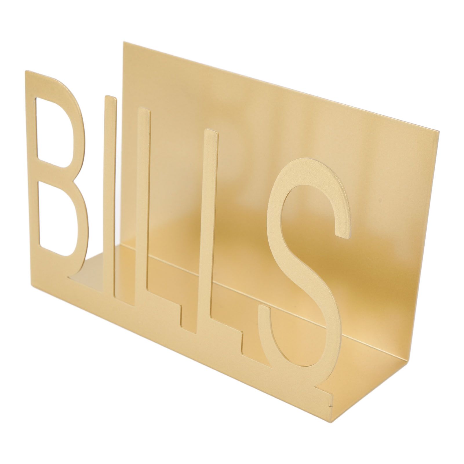 Desktop Metal Mail Holder Cutout Design Desk Letter Envelope Document view 12